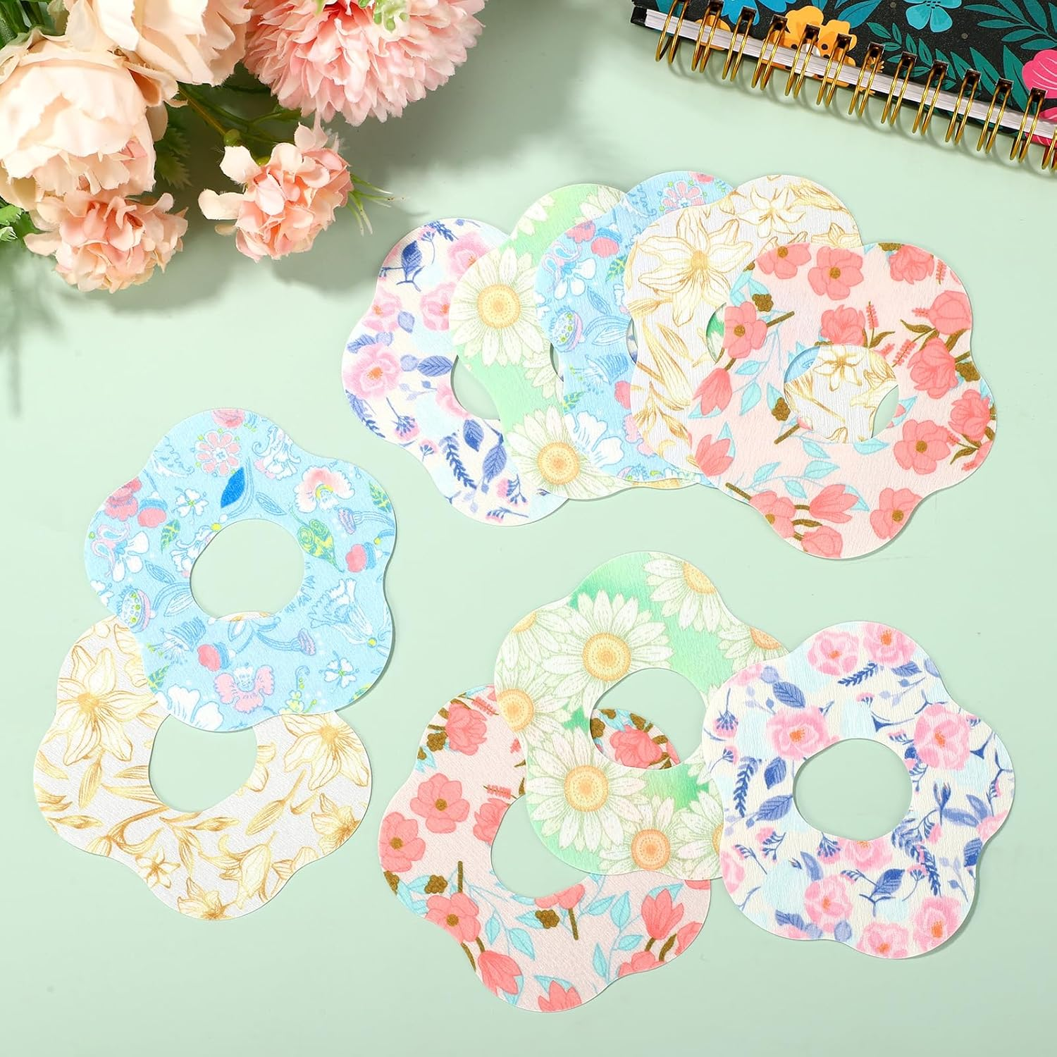 10Pcs Adhesive Patches for Dexcom G7, Waterproof Sensor Overpatch Covers, Breathable CGM over Patch with Hole, Flower Monitor Device Tape Sticker for Dexcom Accessories (5 Styles) image number 2