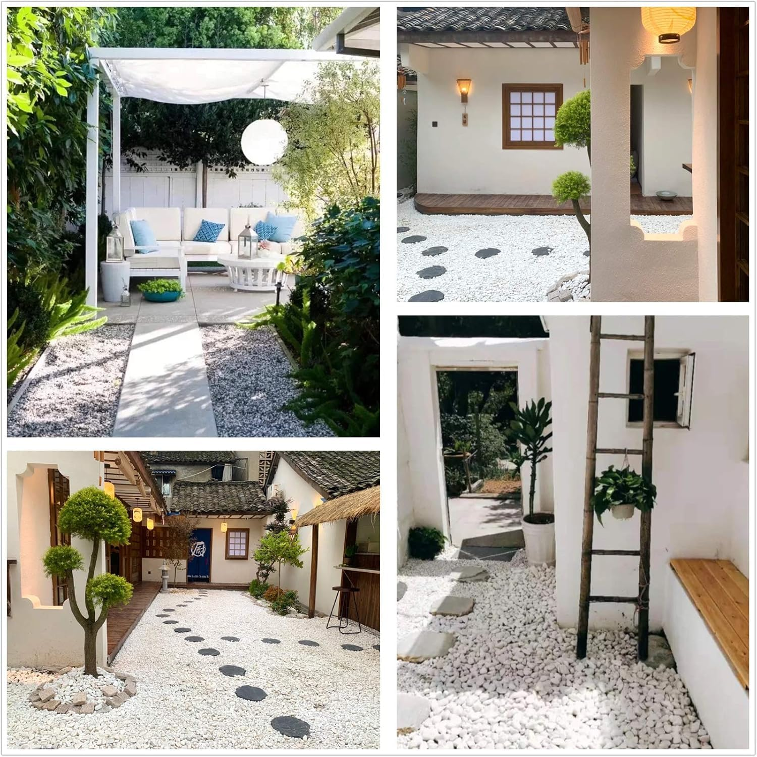 Natural Polished Decorative White Pebbles - Small Stones 3/8" Gravel Size,River Rocks Pebbles for Plants, Home DIY Decor,Aquarium Gravel,Vase Fillers,Fairy Garden,Landscaping Outdoor Stones. image number 4