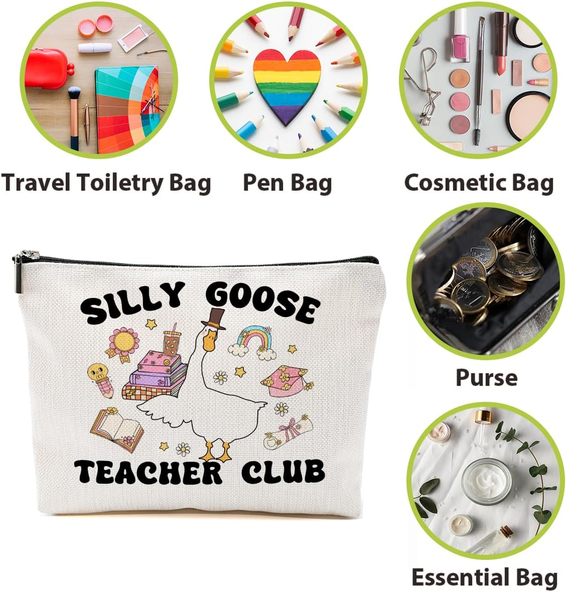 Graduation Gifts Teacher Appreciation Mom Nurse Gifts Makeup Bag Bookish HR Gift Cosmetic Bag, Multicolor0130, 9.6*7.1 Inch image number 4