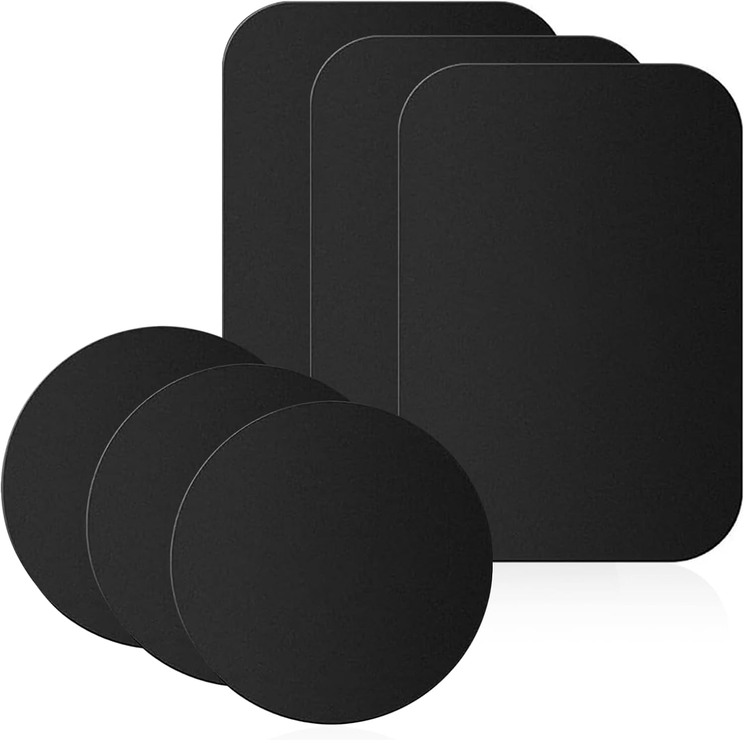 MAEZOE 6Pcs Magnetic Phone Mount Metal Plates &ndash; Strong Magnet, Slim round & Rectangle Design for Car, Home, and Office image number 2