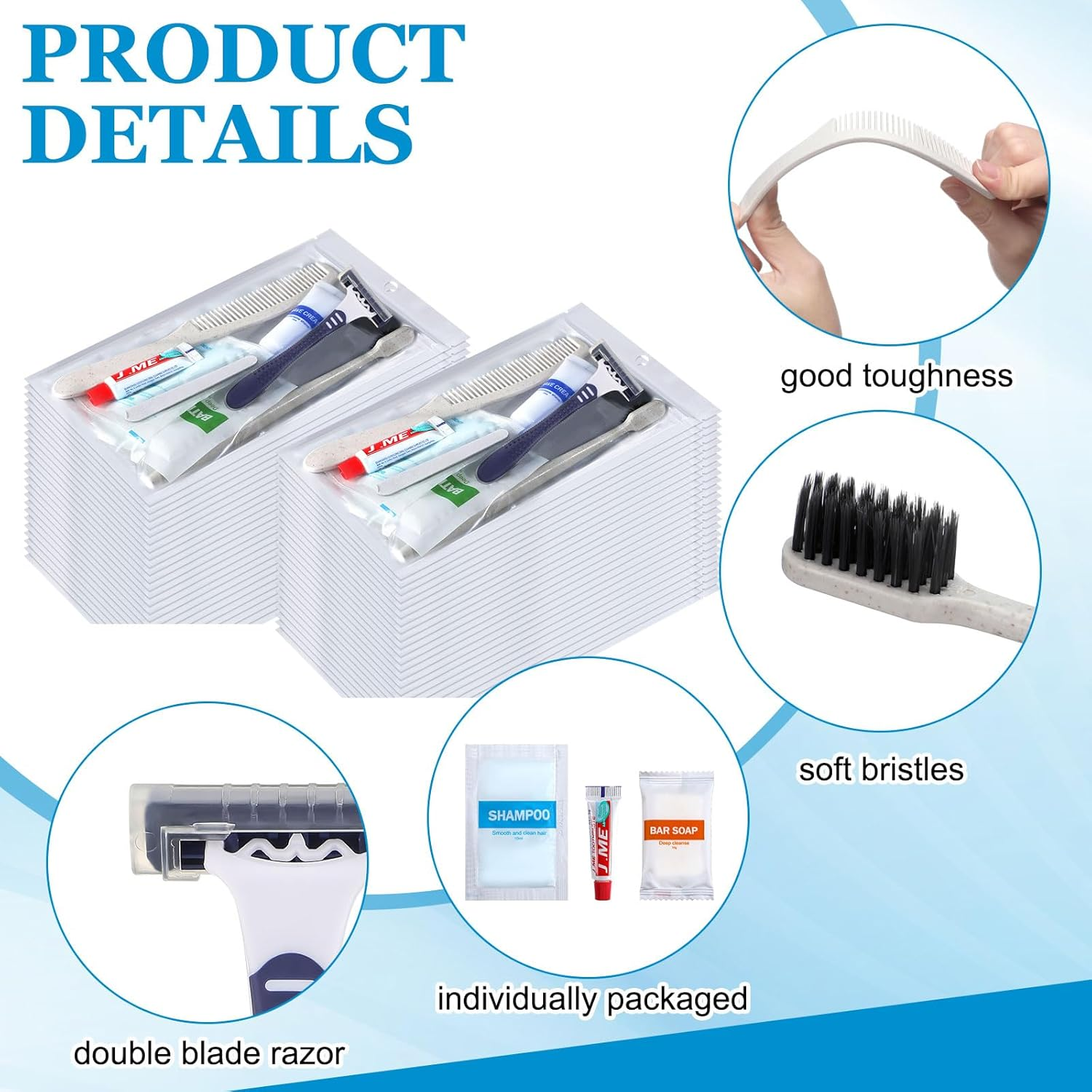 Suclain 96 Pack of Bulk Hygiene Supplies Travel Size Toiletries Bulk for Homeless Dental Hygiene Kit Homeless Care Package Supplies Bulk for Kids Adults Homeless Travel and Charity image number 4