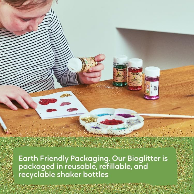 Craft Biodegradable Glitter, Chunky Glitter, Arts and Crafts for Kids, Card Making, Decorations, Craft Glitter for Candle Making, Eco-Friendly, Cruelty Free - Silver - 20G - Green image number 6