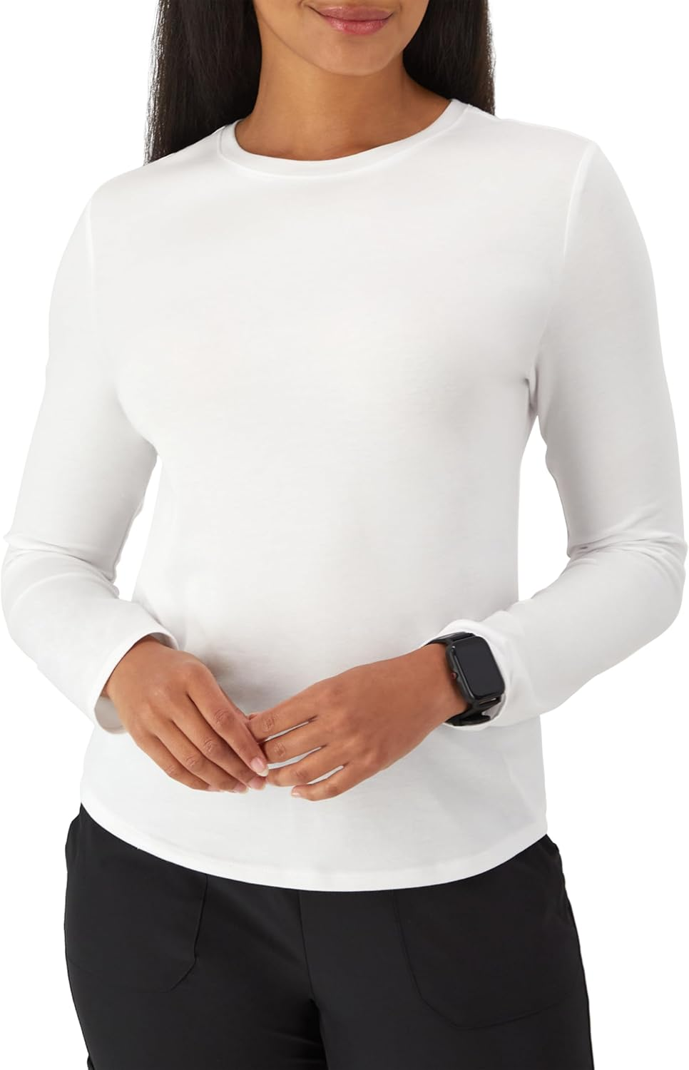 Hanes Women'S Comfort Fit Scrubs Underscrub, Supersoft Viscose from Bamboo Long Sleeve Shirt