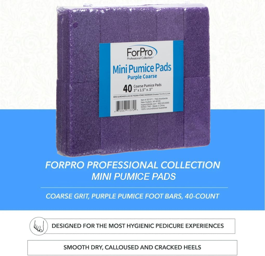 Forpro Professional Collection Super Duper Mini Pumice Bars, Disposable Pumice Bars, Coarse Grit, 3&rdquo; L X 2&rdquo; W, Purple, 40-Count image number 4