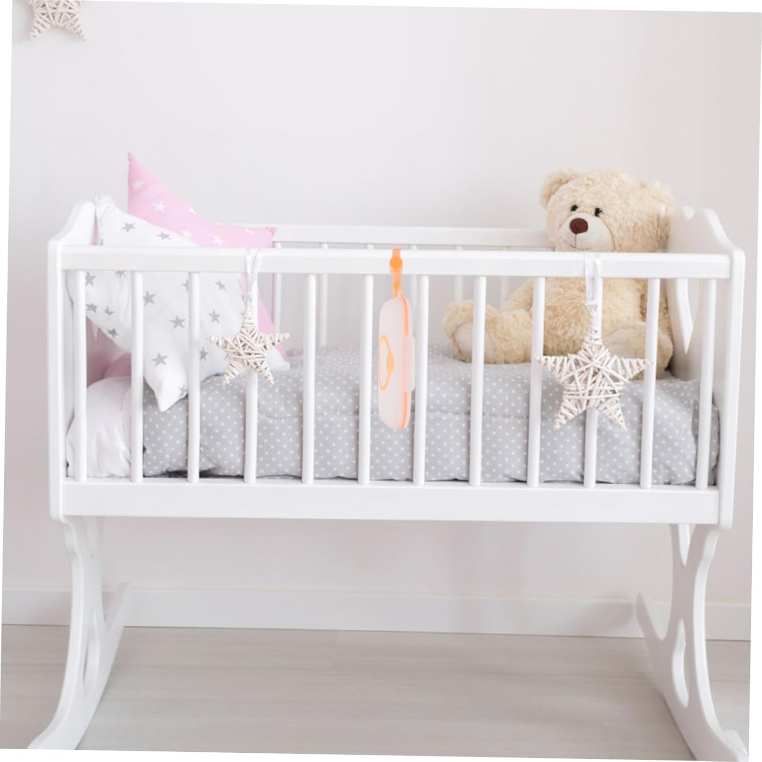 BESTYASH Portable Wipes Holder with Silicone Seal Moisture Locking Wet Napkin Storage Box for Travel and Outdoor Use Lightweight Crib and Stroller Dispenser Convenient Hanging Design White