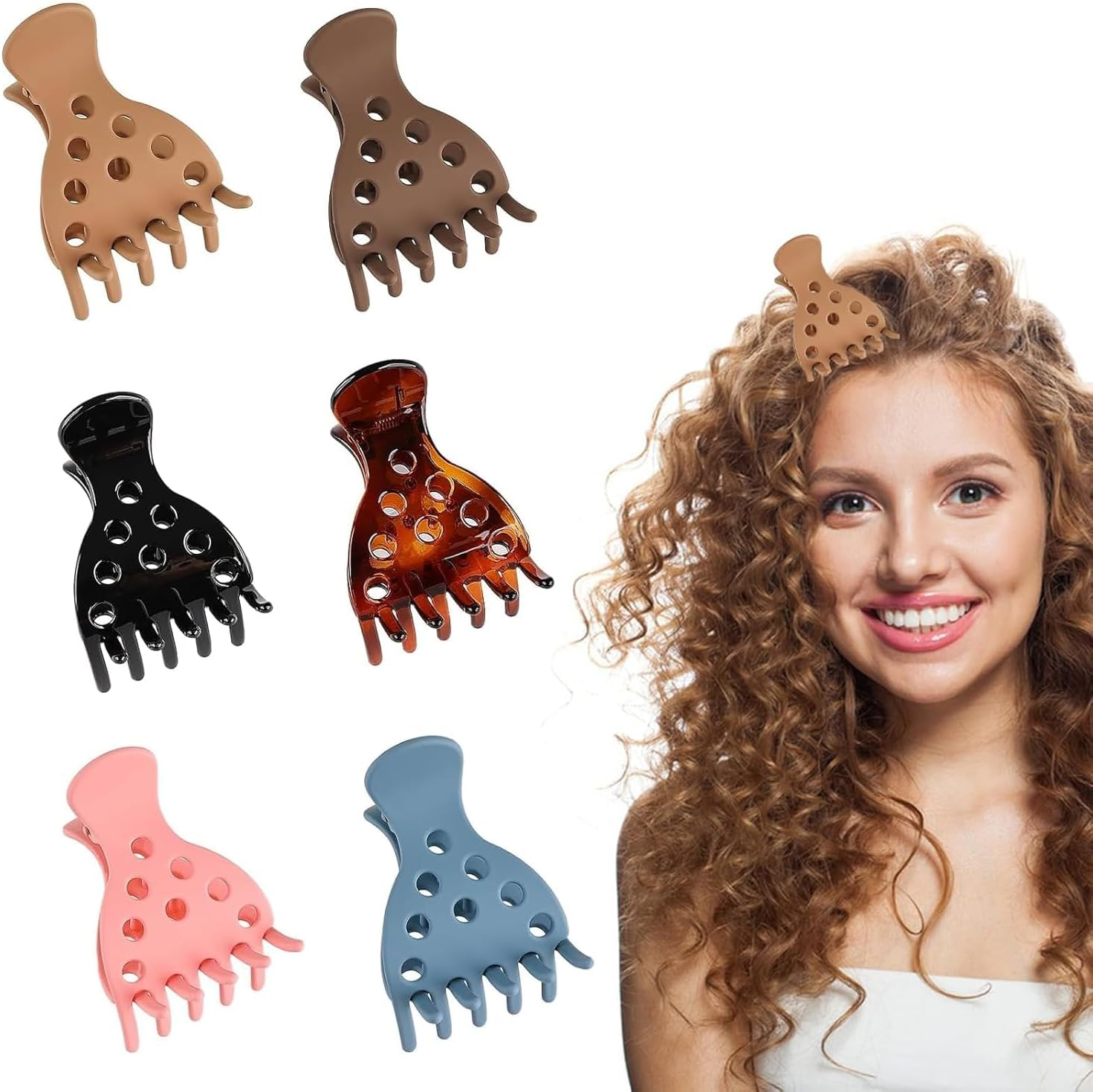 EOMECUIGAO Jaw Clamps Volume Curly Hair Claw 6 PCS Bounce Curl Clip Root Lifting Clips for for Natural Volume Curls image number 6