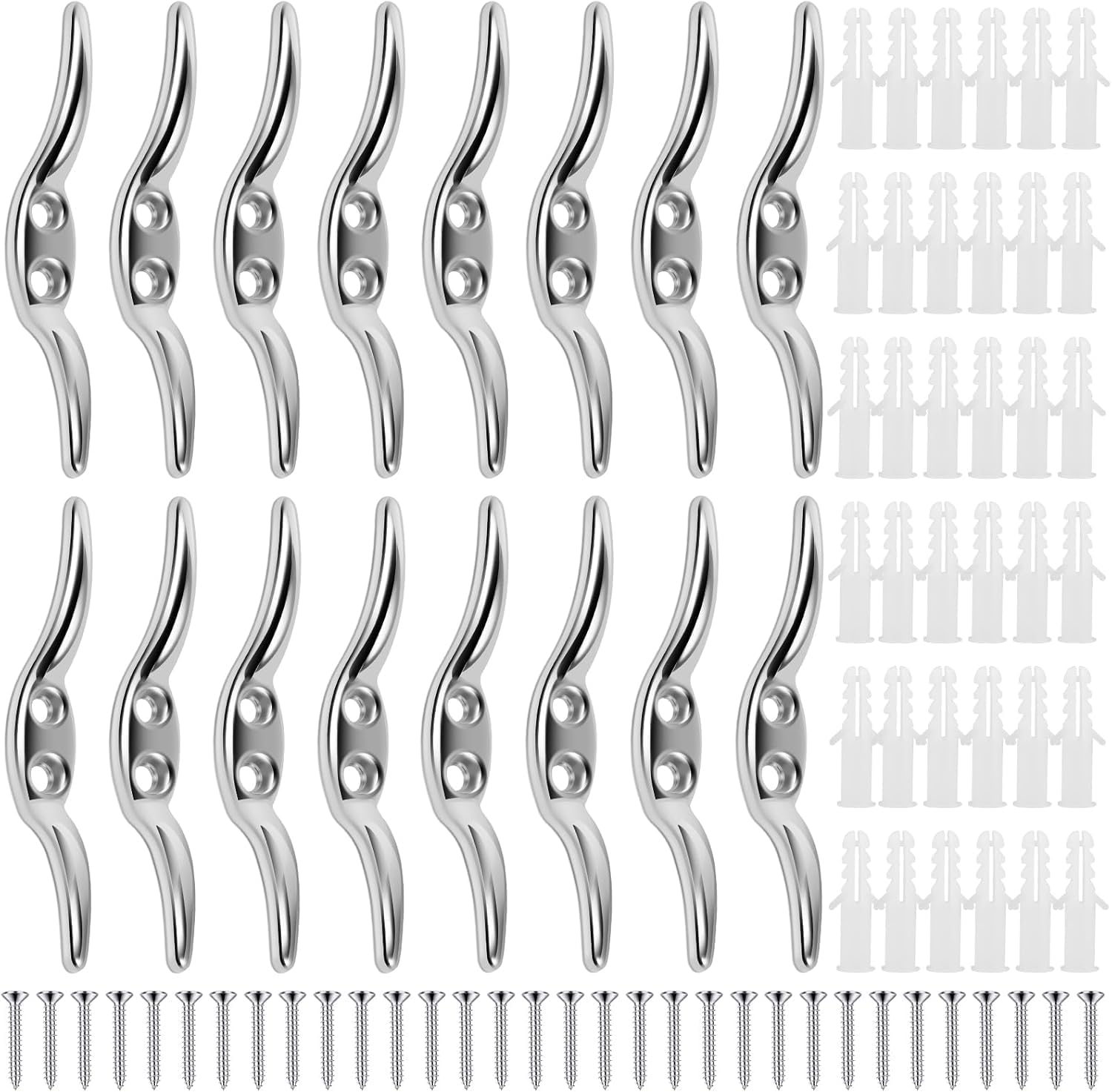 16 Pcs Blind Cord Cleat,Blind Accessories Hooks,Blind Cord Winder Rope Cleat Hook,Zinc Alloy Blind Cord Holder with Screws Blind Cord,Screws Blind Cord Cleat,Blind Cord Winder Rope Cleat Hook image number 6