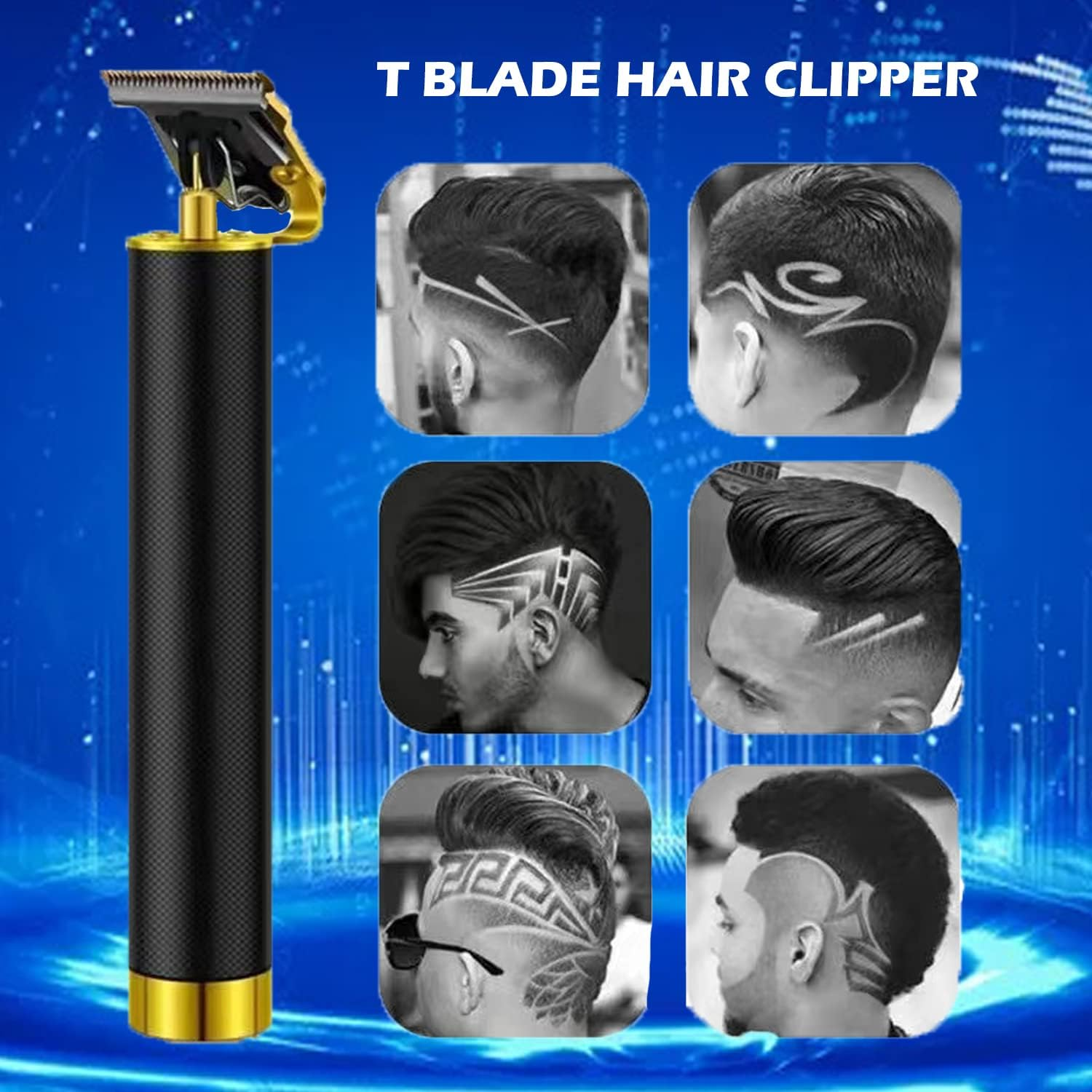 Hair Clippers for Men - Cordless Electric Hair Trimmer Beard Trimmer Shaver, Zero Gapped Edgers with Guide Combs, Black