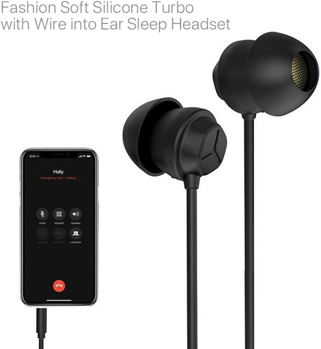 Sleep Earphone Anti-Noise In-Ear Ultra-Soft Headphones Earbuds Headset Phones for Sleeping Travel Relaxation (Black) image number 2