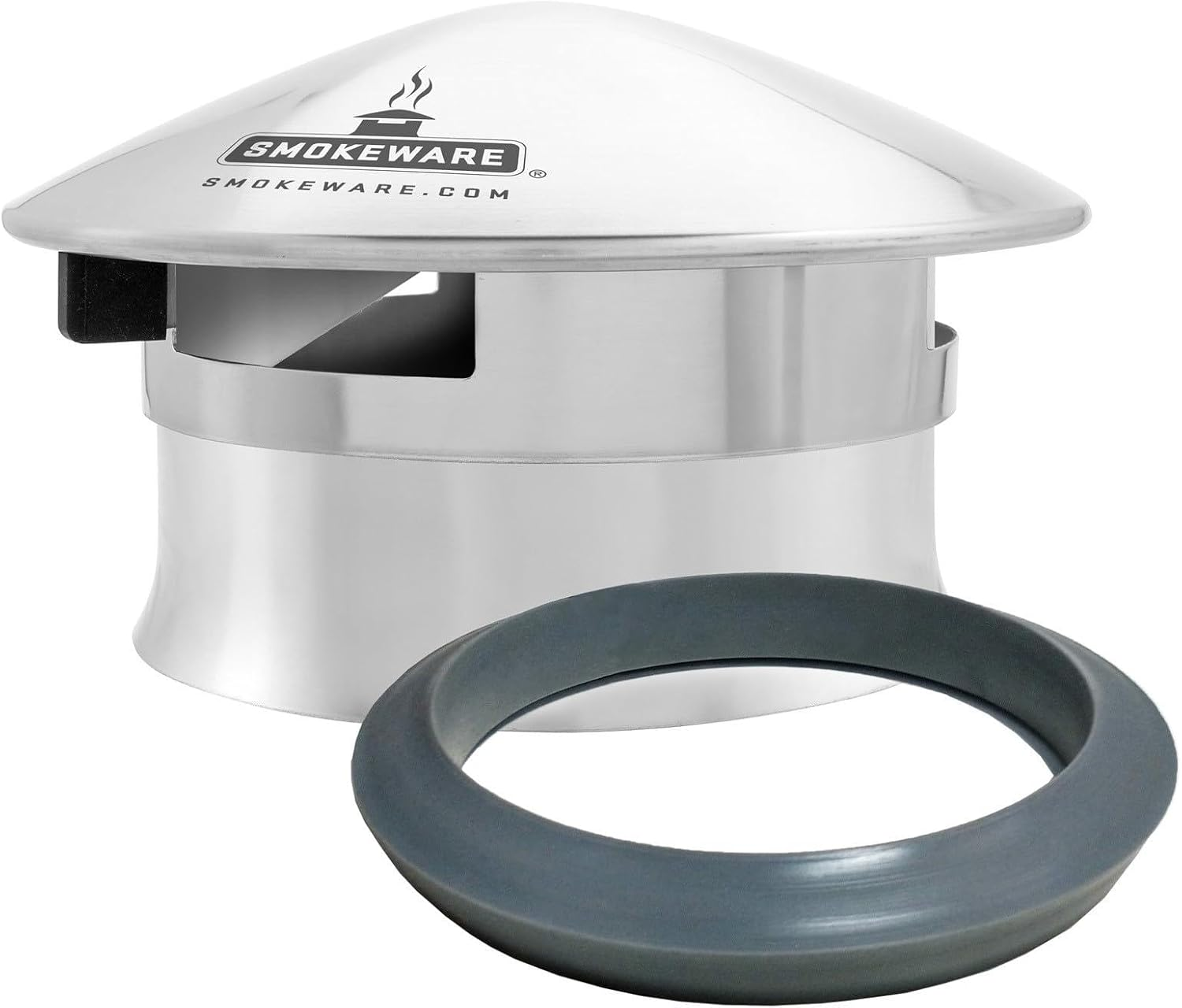 Smokeware All Weather BBQ Chimney Vent for Kamado Joe Junior & Big Green Egg Minimax (Includes Silicone Adapter) image number 3