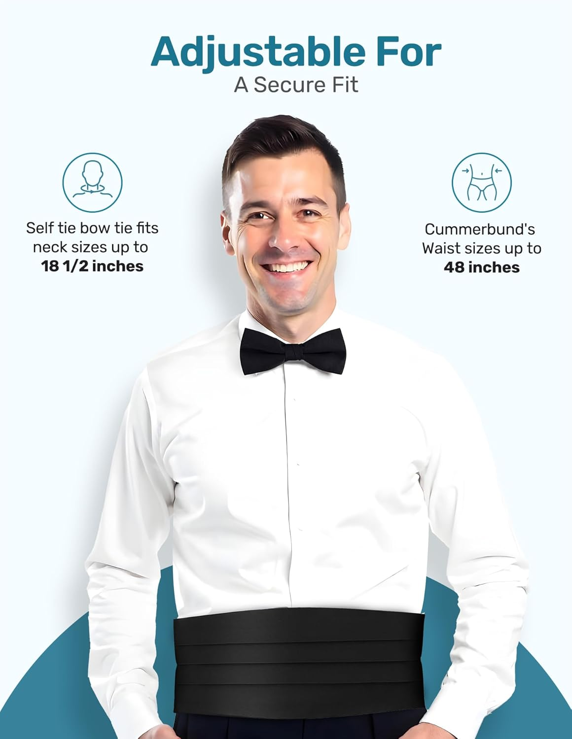 Men'S Formal Satin Bowtie and Cummerbund Set - Emerald Green image number 3