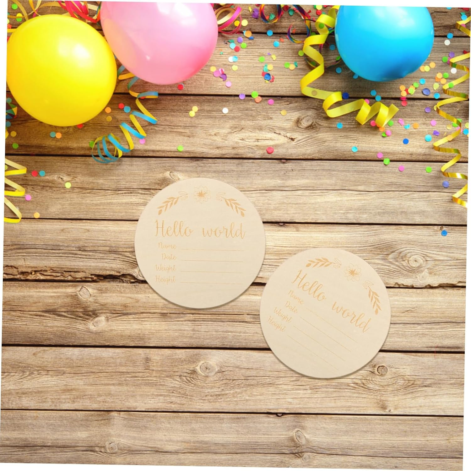 VILLFUL 14Pcs Wooden Monthly Milestone Cards Photo Props Lightweight Newborn Shower Signs for First Year Growth Tracking image number 2
