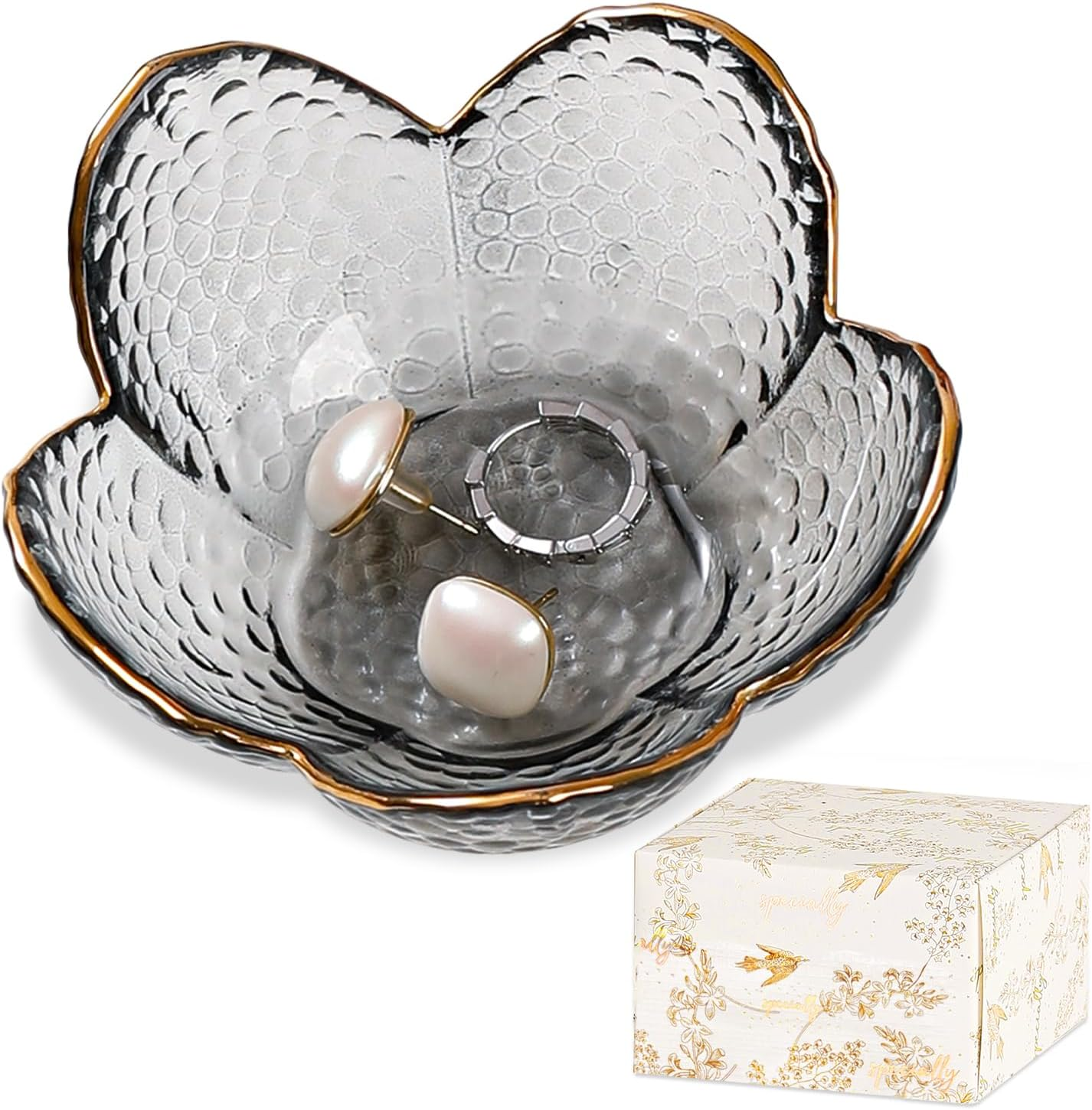 Jewelry Dish Tray Ring Dish Trinket Tray Gifts for Women Unique Birthday Gifts for Friends Sisters Daughter Mother Her Jewellery Tray Key Bowl Cute Small Friendship Christmas House Warming Gifts