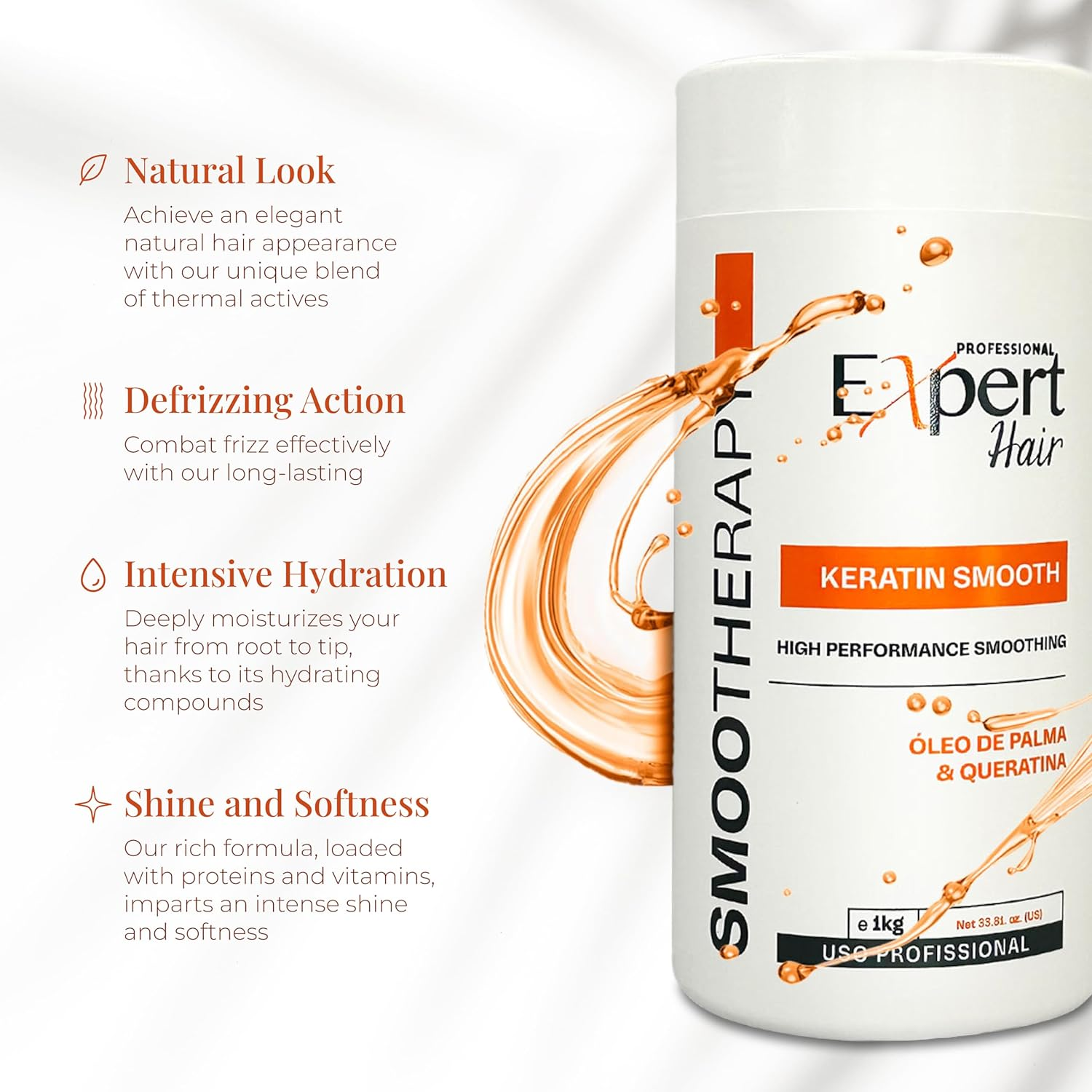 Expert Hair B-Tox Kit - Anti-Frizz, B-Tox Capilar Para El Cabello- Thermo-Active, Natural Look- Queratina Para Alisar El Cabello, Cirugia Capilar Para El Cabello, 3X 1Kg/35.3 Oz image number 4