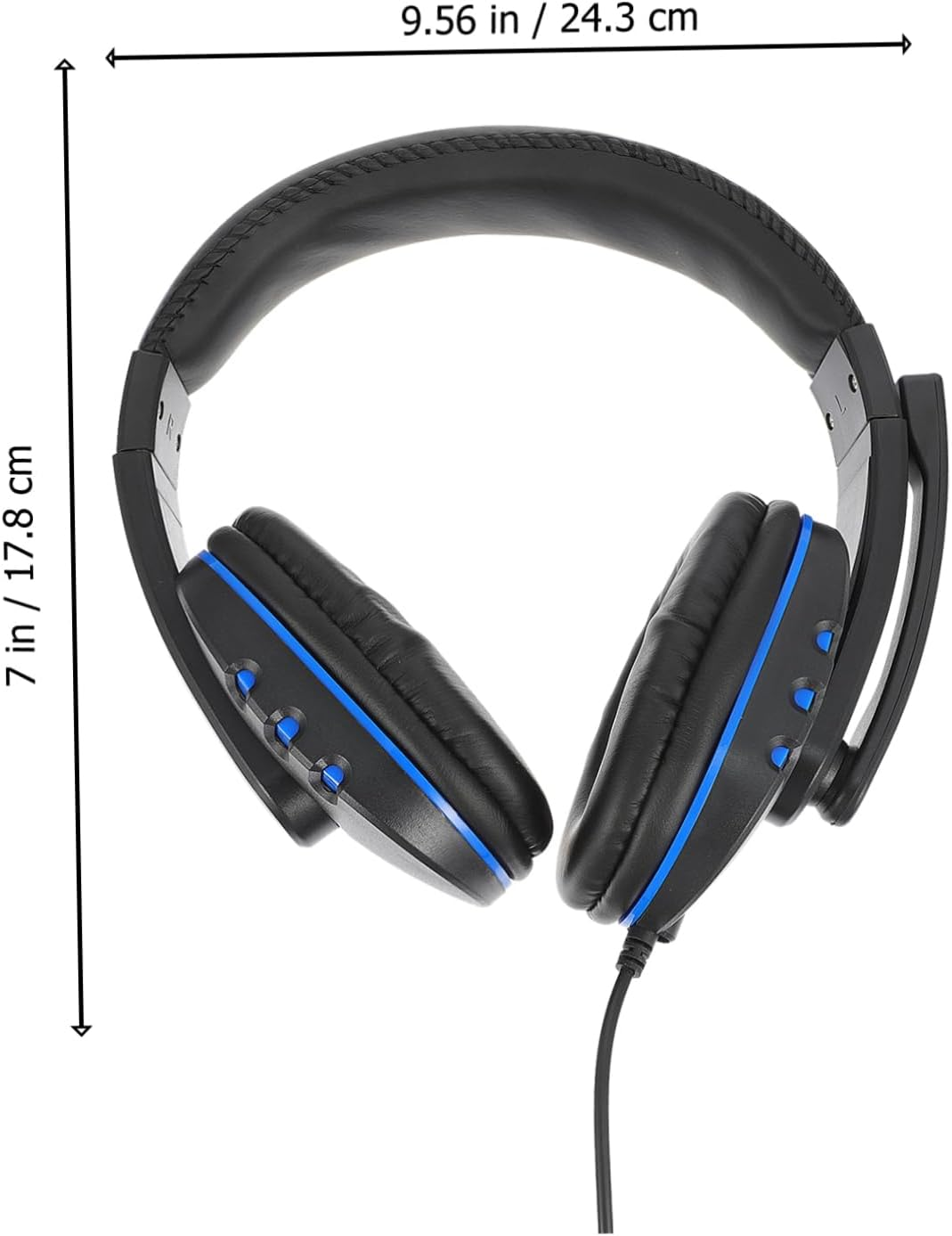Vaguelly Noise Reduction Gaming Headset with Mic Comfortable over Ear Headphones Compatible with Pro Headband Noise Cancelling for Gamers Blue image number 1