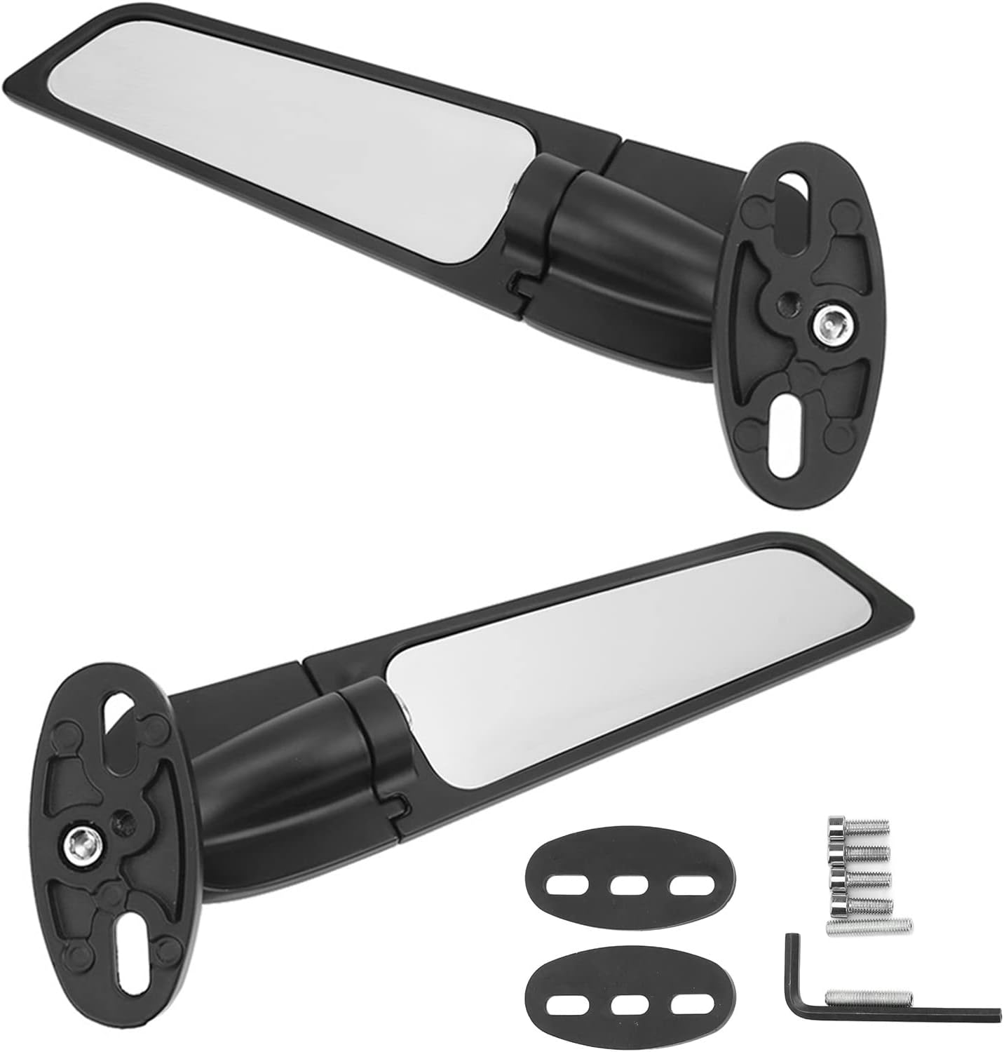 2PCS Motorcycle Rear View Side Mirror, Rotating Wind Wing Adjustable Motorcycle Rearview Mirrors with Installation Accessories, Aluminium Wind Wing for Yamaha R3 V3 R15 R25 R1 R1S image number 6