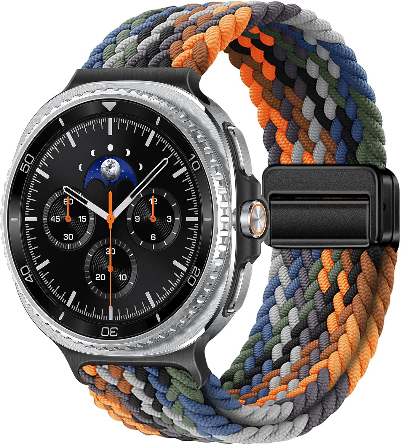 KEYSJEFF Braided Magnetic Bands for Galaxy Watch 8 Band 40Mm 44Mm,Elastic Nylon Sport Strap Stretchy Fabric Wristbands Compatible with Samsung Galaxy Watch 8 Classic Bands 46 Mm