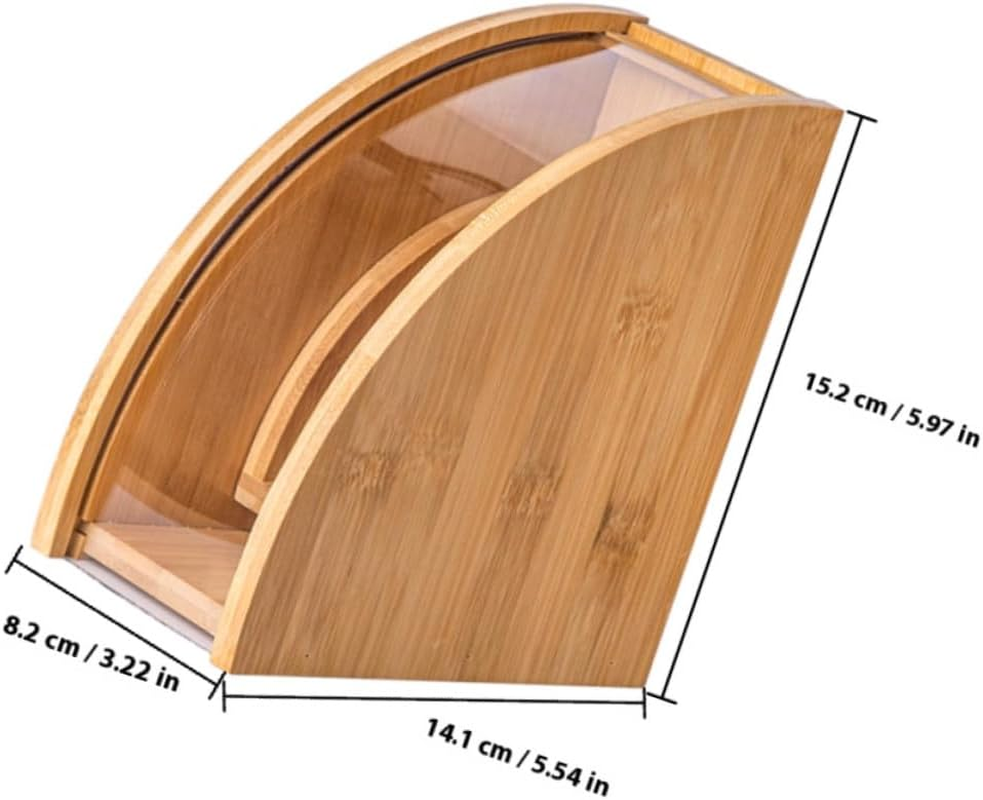 LIGIGWASH Natural Wood Coffee Filter Stand with Creative Grain Design Freestanding Simple Style Rack for Neat Storage of Coffee Filter Paper Desktop Organizer for Espresso and Tea image number 3