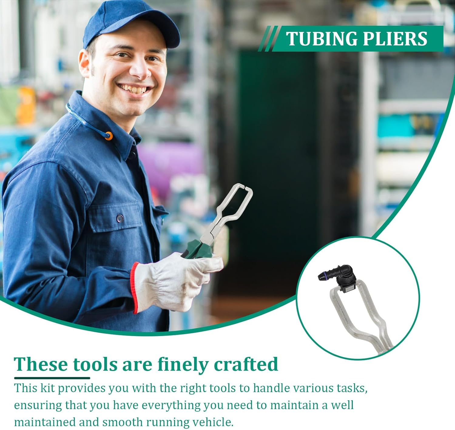 2Pcs Electrical Disconnect Pliers, 7 Inch 9 Inch Automotive Hose Disconnect Tools, Long Spark Plug Removal Pliers, Universal Pipe Clip Repair Tool for Car Maintenance image number 1