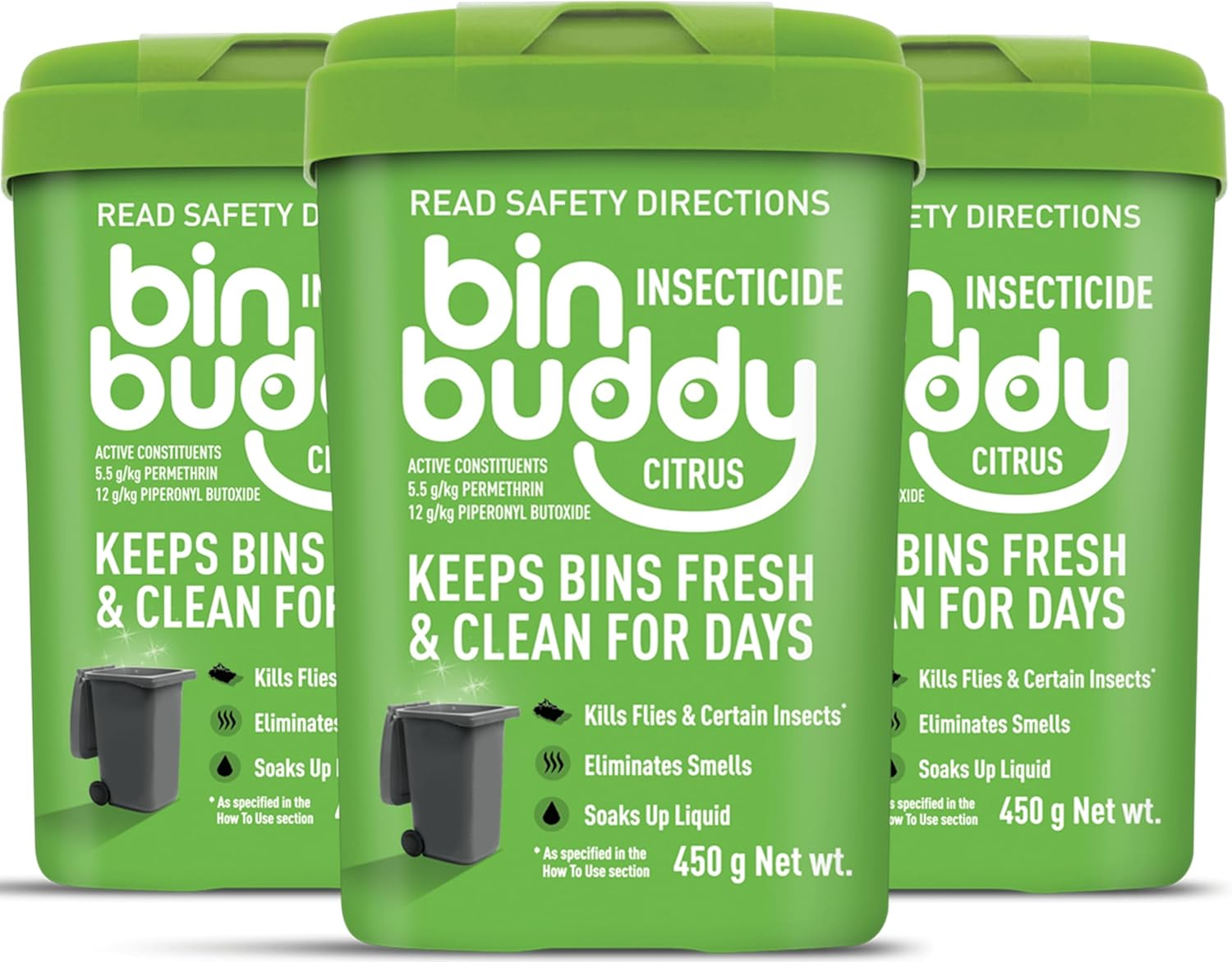 Bin Buddy 450G Citrus Zing 3 Pack, 1350 Grams, Pack of 3