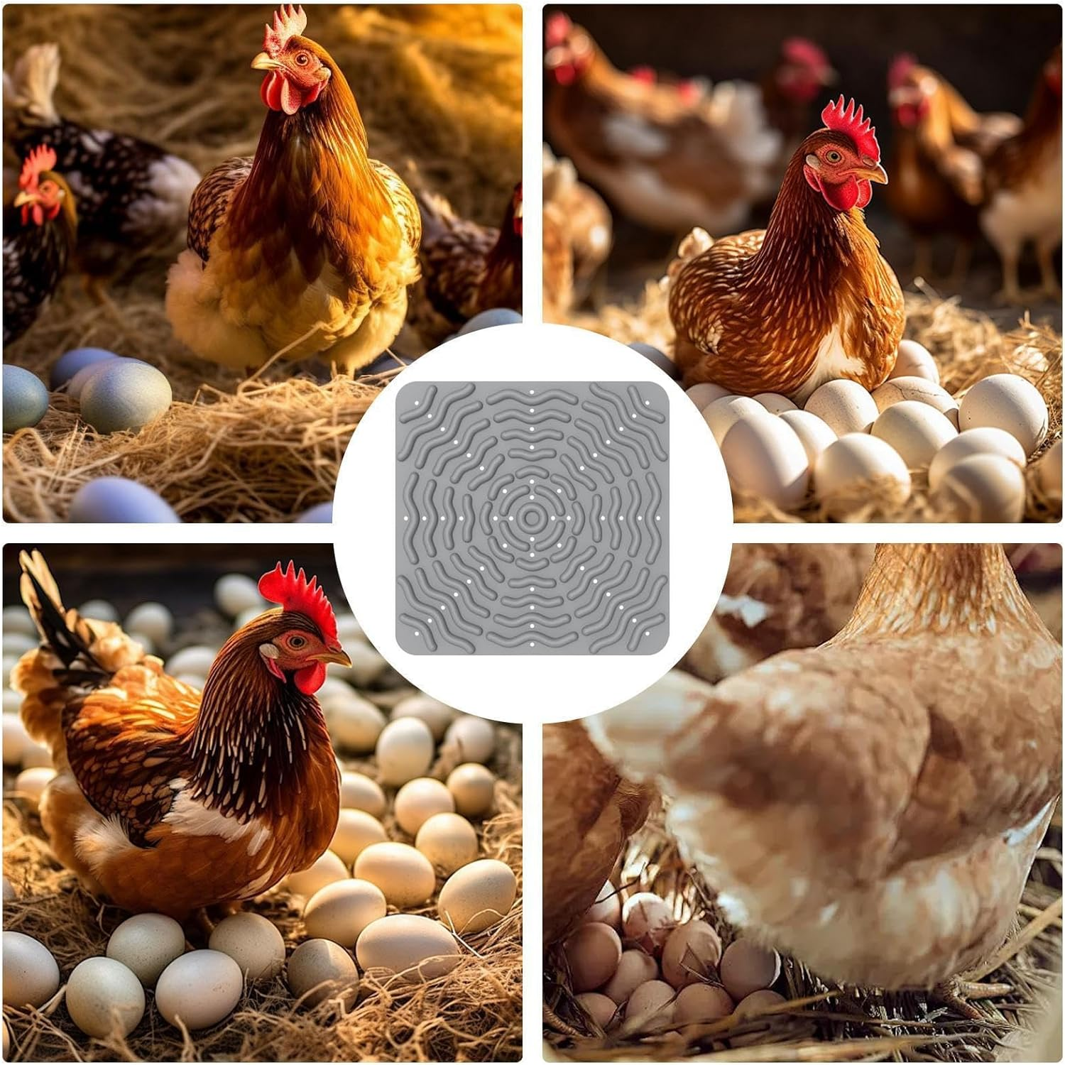 Chicken Nesting Pads | Washable Chicken Nest Mat - Elastic 4X Washable Silicone Soft Bedding for Duck Chicks Hens Laying Roosting Brooder image number 3