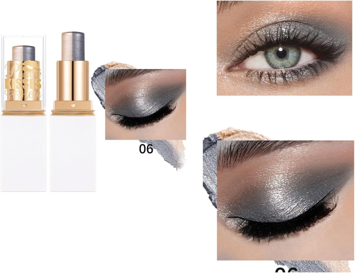 Yhong Long Lasting Dual Tone Eyeshadow Stick with Shimmer and Glitter High Impact Pigment Creamy Smooth Waterproof Formula Type F One Size - Type A image number 3