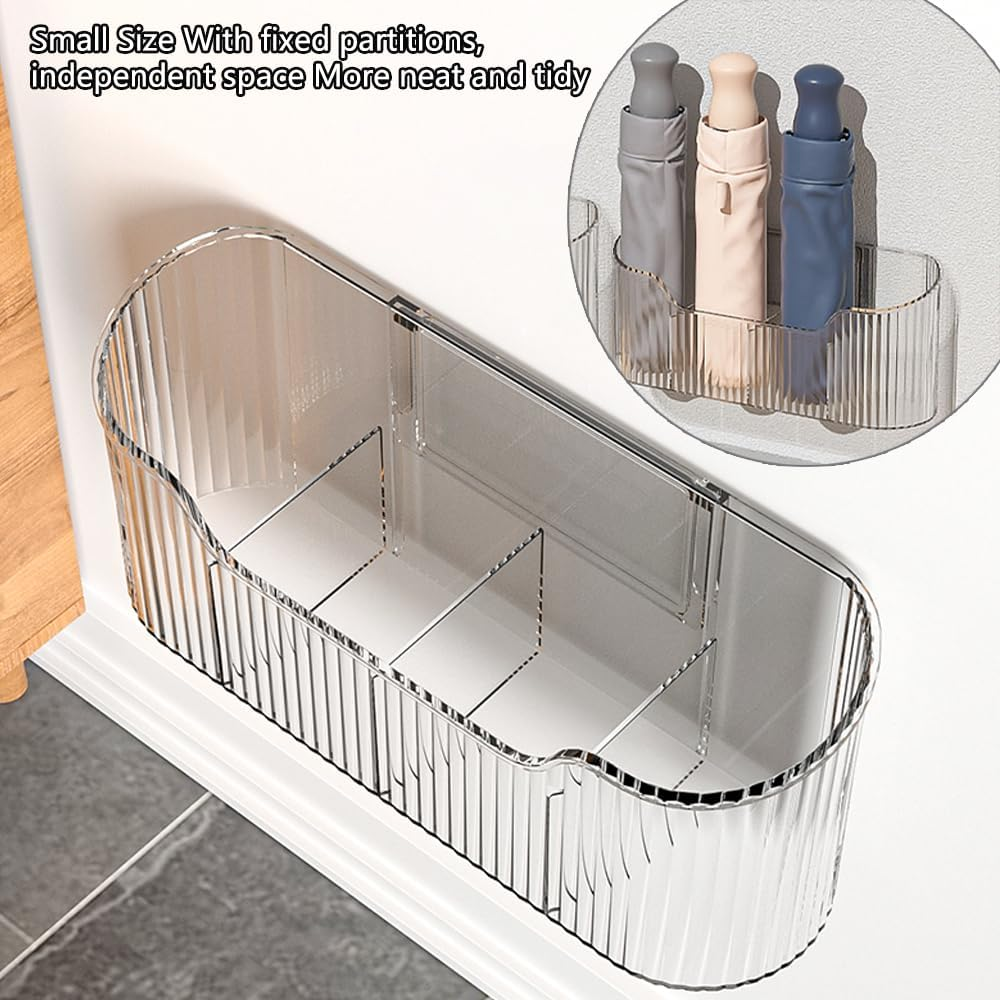 Pack of 2 Kitchen Cabinet Door Storage Box, Self-Adhesive Wall Mounted Storage Box, Cupboard/Bathroom/Fridge Small Items Organiser Storage Box image number 3