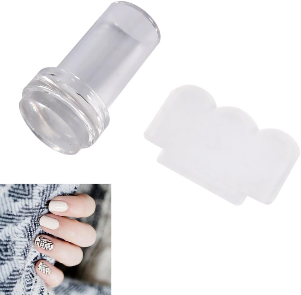 Haofy Nail Art Stamper Silicone Nail Polish Transfer Stamper & Scraper Set Manicure Tool Nail Art Jelly Stamper Plate Scraper Set image number 2