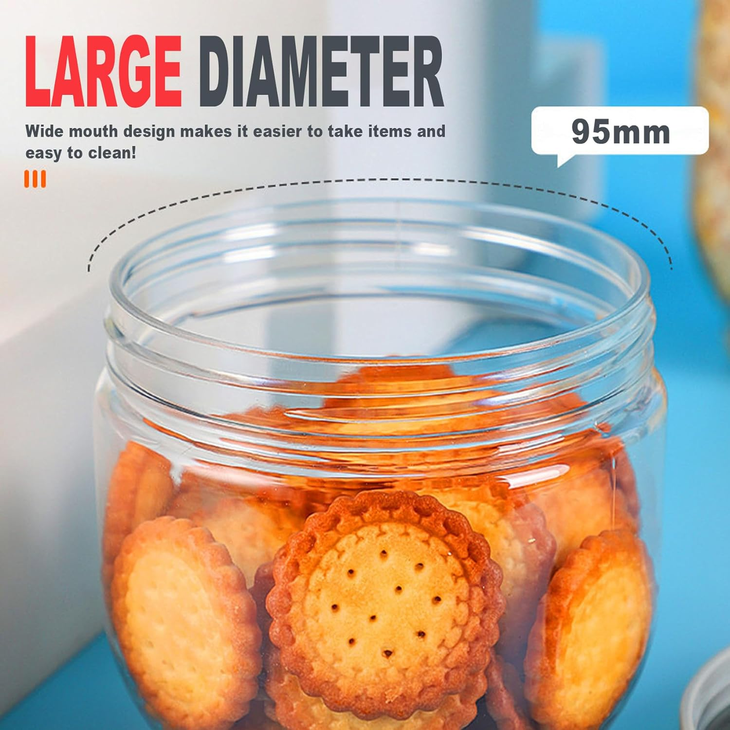 3-Piece Cute Glass Jars with Screw Airtight Lids, Wide Mouth Bottle Storage for Food Candy Grain Kitchen, Cat Claws Overnight Oats Containers Small Stackable Canning image number 1