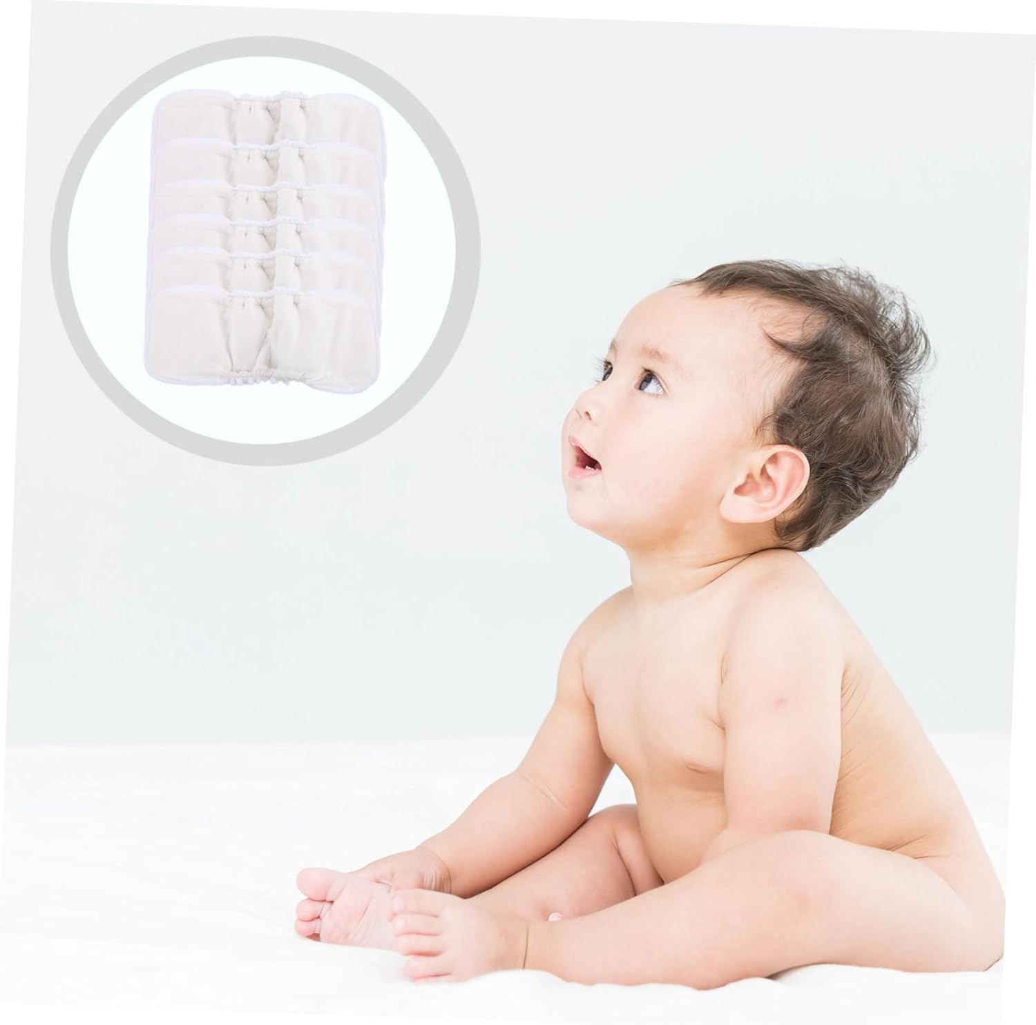 MERRYHAPY 6Pcs Bamboo Fiber Diaper Pad Washable Reusable Absorbent Inserts for Diaper Liners for Cloth Nappies