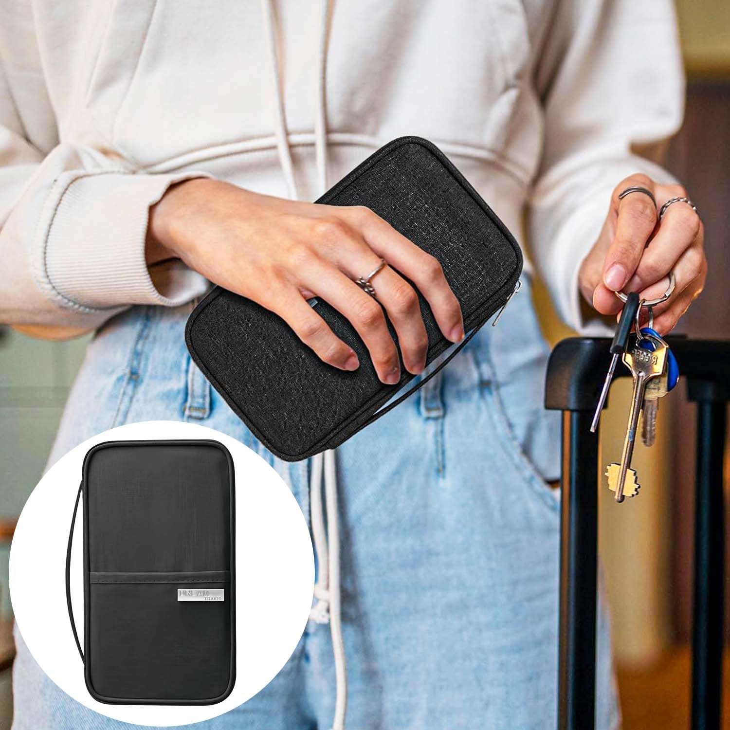 Luxiremi Passport Protective Case for Men and Women Travel Organiser Waterproof with RFID Blocker for Credit Cards, Tickets, ID and Travel Documents