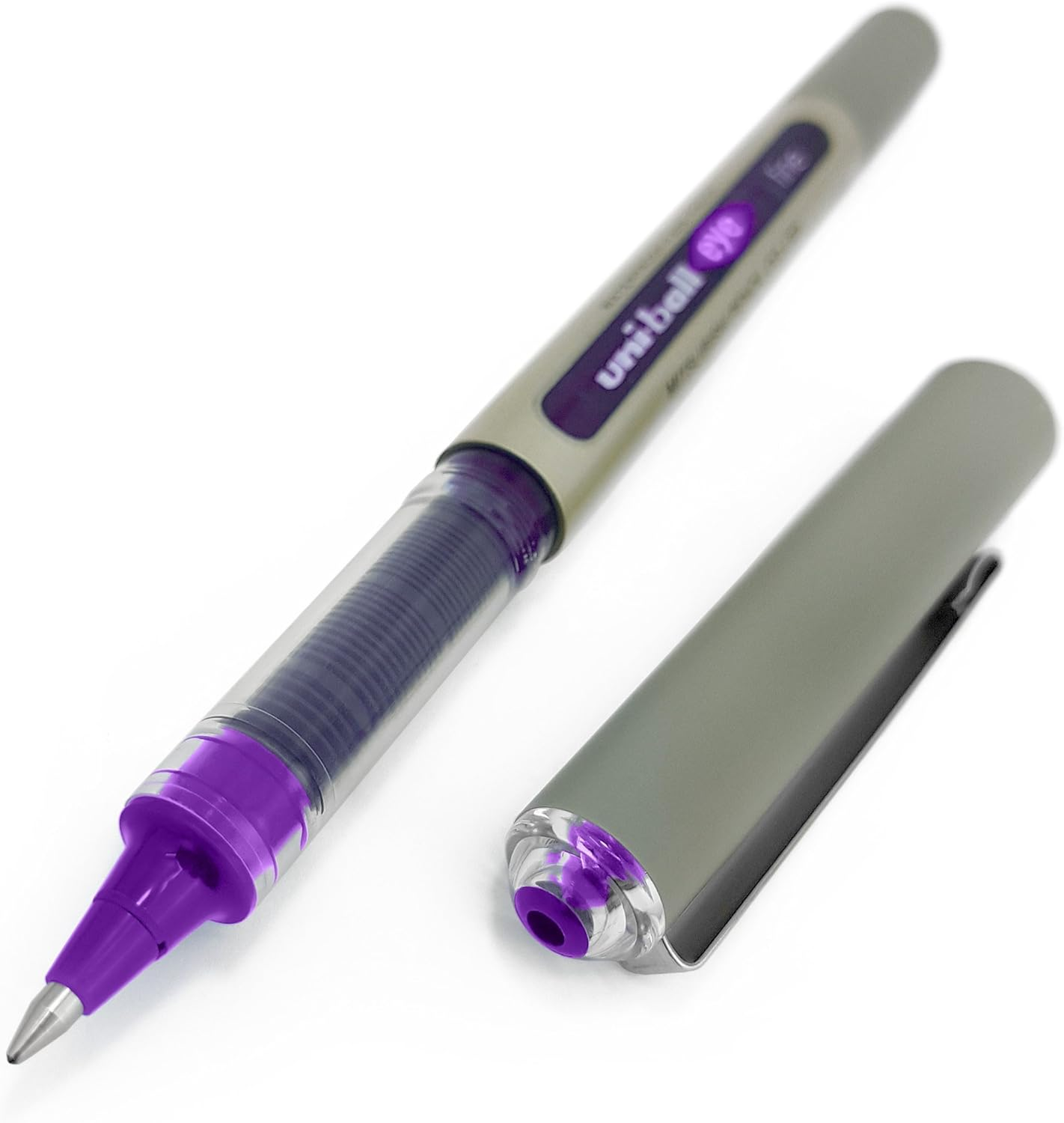 Uni-Ball - UB-157 Rollerball Pens - 0.7Mm Nib - Violet Purple Ink - Wallet of 8 image number 1