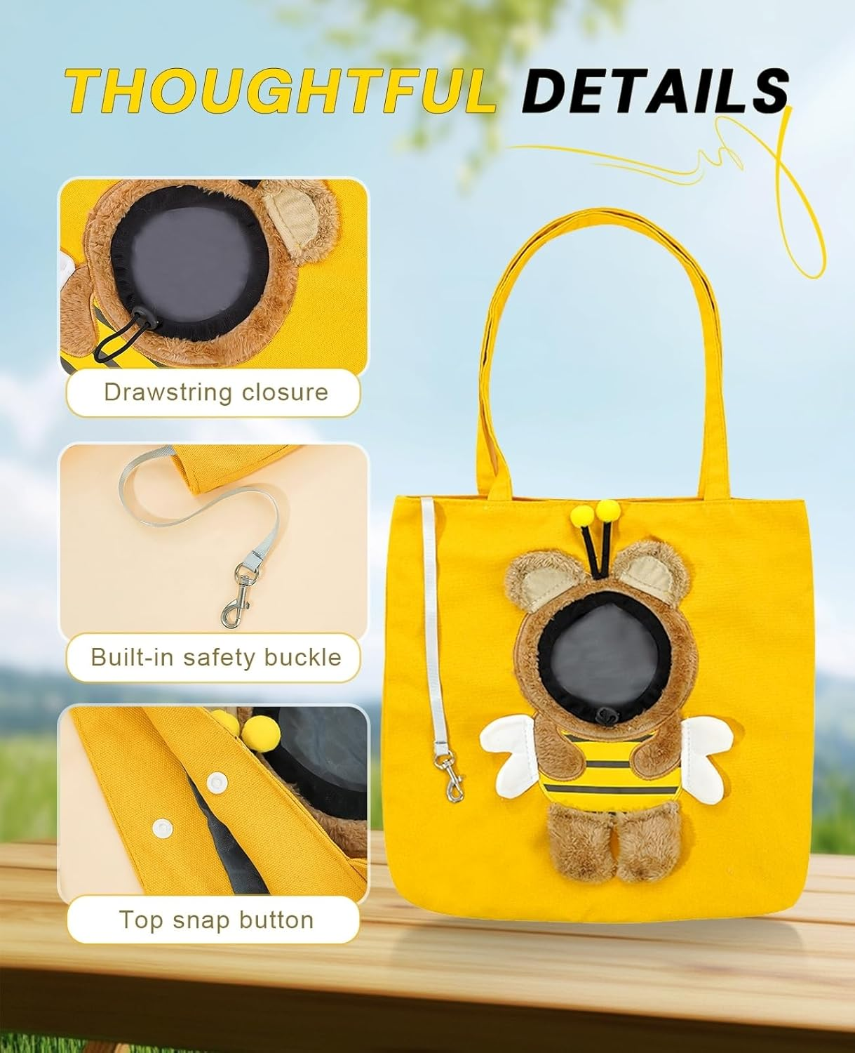 Pet Carrier with Peek-A-Boo Window 3-Way Safety System Travel-Ready Foldable Lightweight Canvas (Bunny/Blue, XL) image number 1