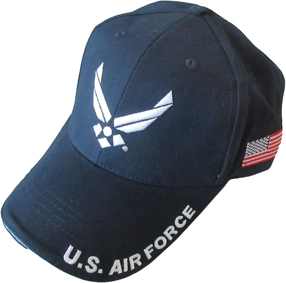 Armed Forces Depot U.S. Air Force with U.S. Flag Baseball Cap. Navy Blue