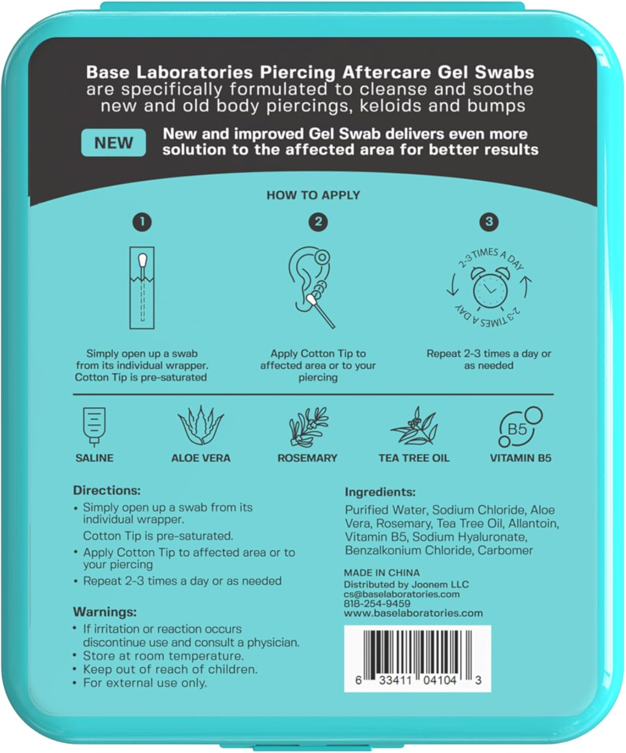 Base Labs Saline Solution Piercing Sticks for Cheloids | Medicated Sticks with Gentle Physiological Solution | Clean Piercings Earrings, Nose Piercing, Navel, Body | 40 Sticks image number 4