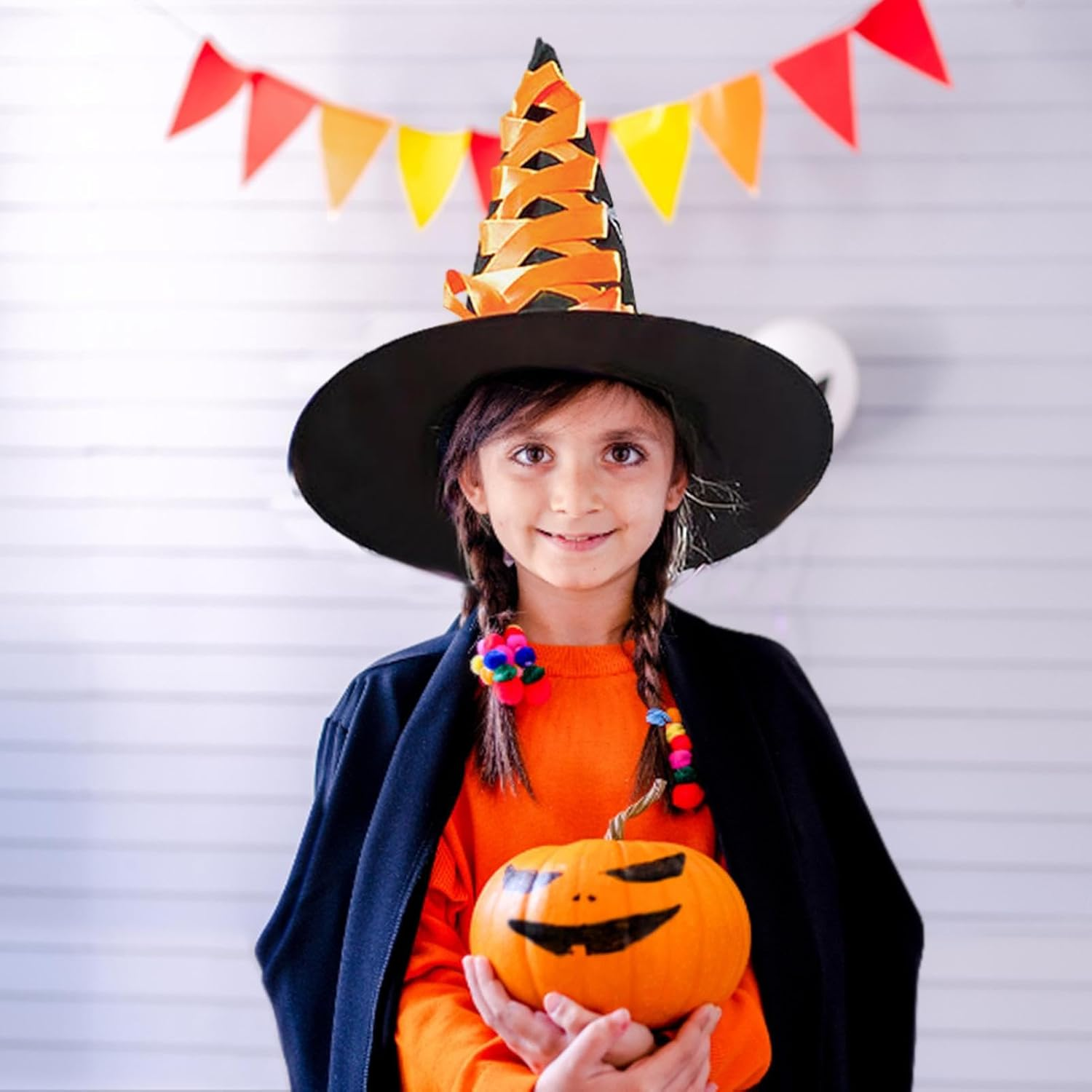 Witch Dress up Accessories,Halloween Fairytale Accessories Fancy Witch Dress up - Wizard Cosplay Witch Hat Broom for Teen Girls for Role-, Costume, Parade, Cosplay Imtrub image number 4