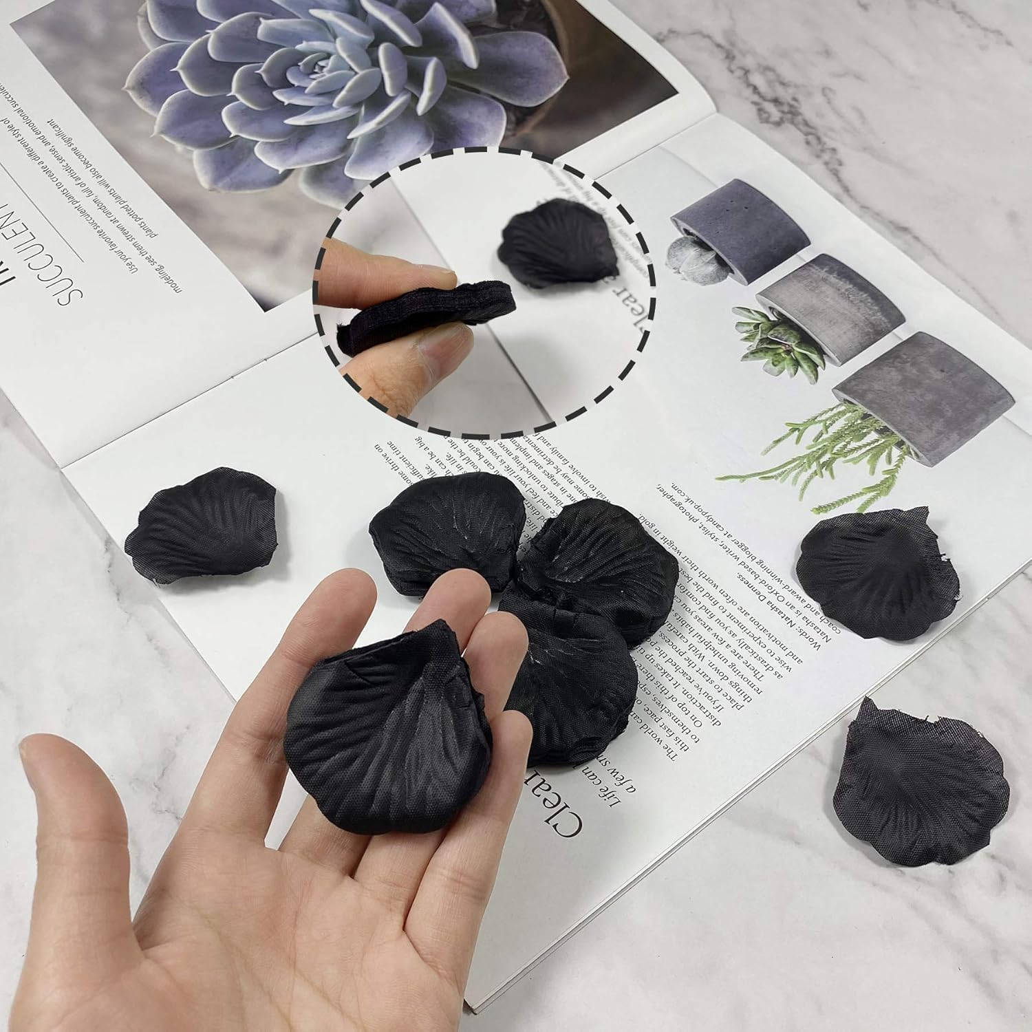2000Pcs Black Rose Petals Artificial Flower Petals for Valentine'S Day Wedding Decor Romantic Night Engagement Party Decorations (Black) - Pink image number 2