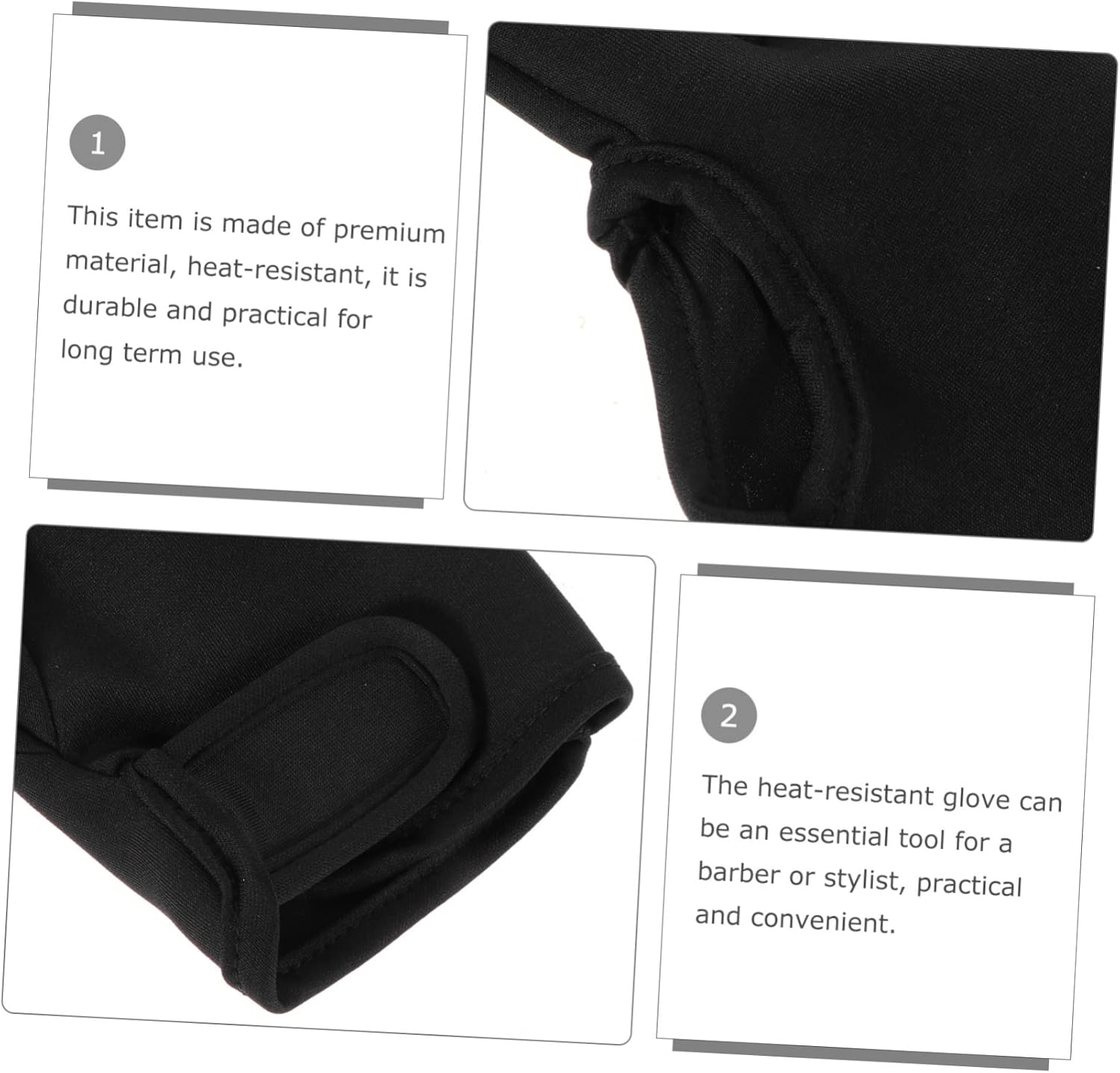 NIYANGLE 2Pcs Hair Styling Gloves Scald Mitts Thermal Protection for Women Finger Protector for Hair Straightener image number 5