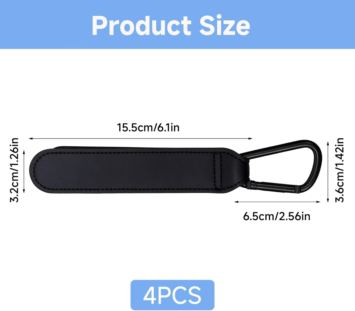 Teccfly 4 Pack Stroller Hooks, Heavy-Duty Baby Stroller Hooks Clips for Bags - Universal Pram Clips Fit Baby Stroller & Baby Pram, Essential Pram Accessories for Prams & Strollers​ image number 4