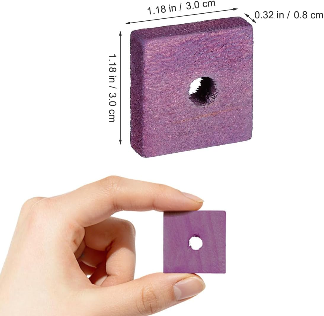 NOLITOY Bird Toys: 100 Pcs Wooden Blocks, Parrot Chew Toys Beak Trim Foot Craft Cage Parts DIY Shredding Playing for Macaw Conure African Grey Indoor Gift for Bird Lovers (Mixed Colors) image number 1