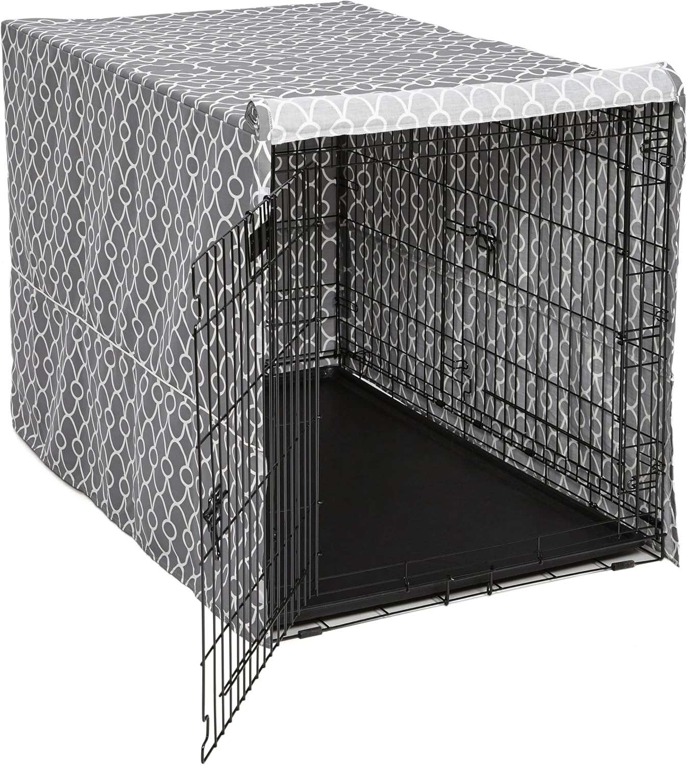 Midwest Homes for Pets Dog Crate Cover, Gray Geometric Pattern, 30-Inch