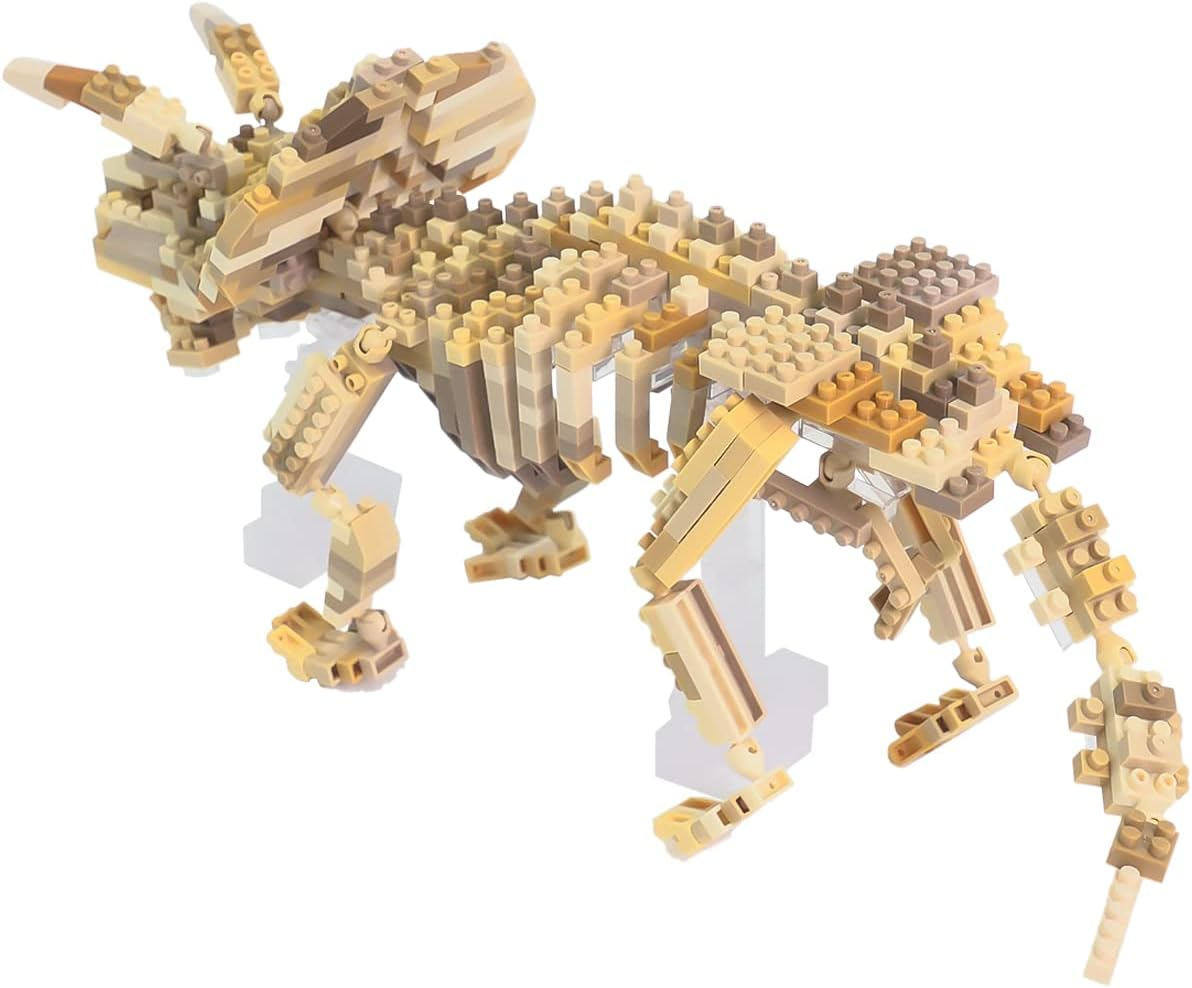 Nanoblock Dinosaur Deluxe Edition A005 Triceratops & Triceratops Skeletal Model, Set of 2 image number 1
