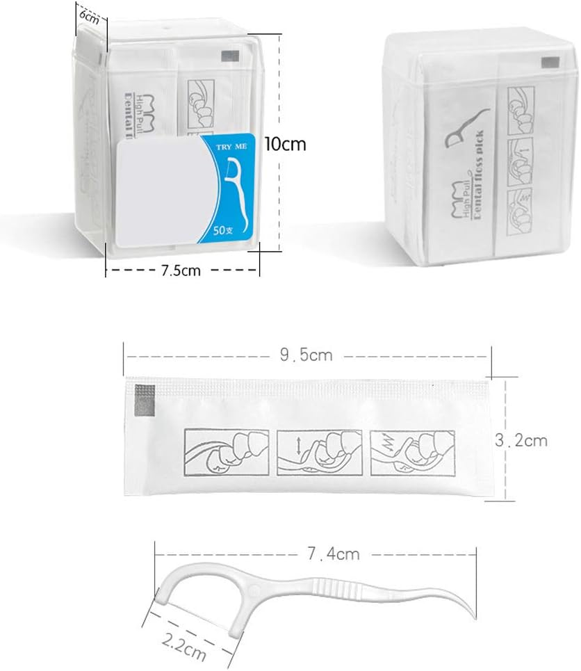 50 Count,Individually Wrapped Micro Dental Floss (50 Pcs) image number 2
