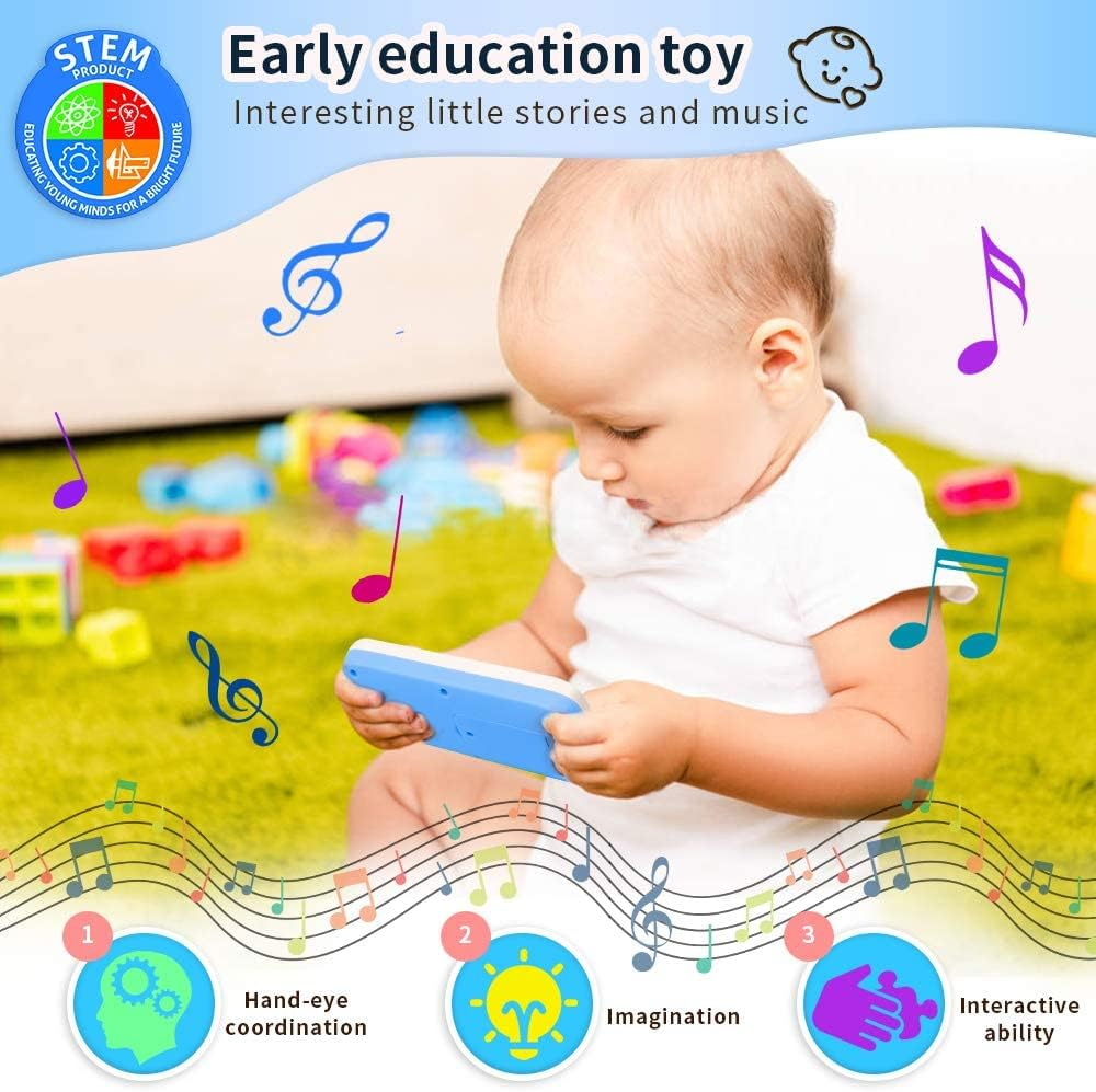 Baby Phone, Baby Cell Phone Toy with Lights & Music, 12 Months Early Learning Educational Toys, Sensory Toys for Toddlers 1 2 3 4 Year Old Kids Boys and Girls Gifts (Blue) image number 1