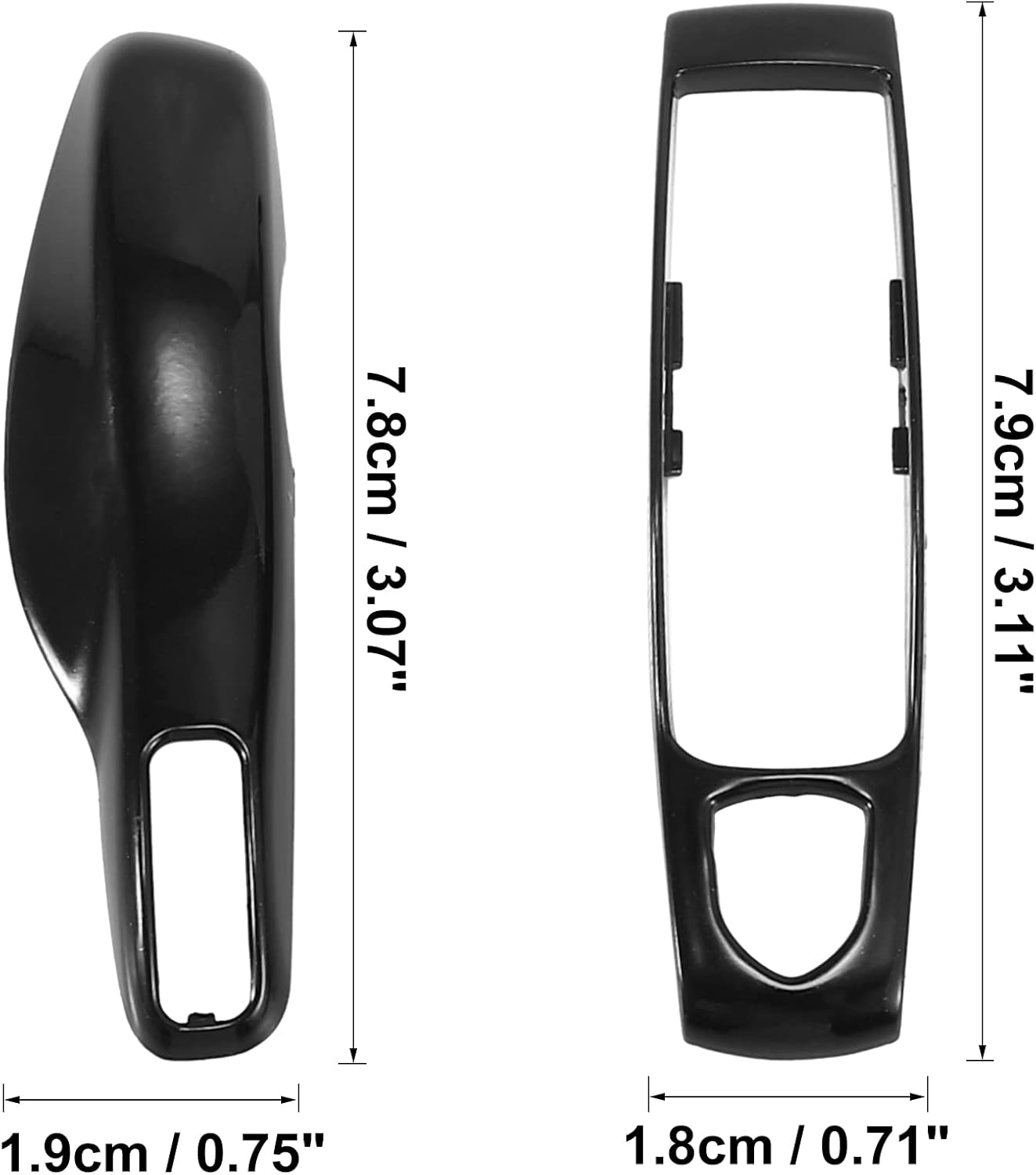 X AUTOHAUX 1 Set Gloss Black Car Remote Key Cover Key Fob ABS Case Cover Shell for Porsche Cayenne Panamera Macan