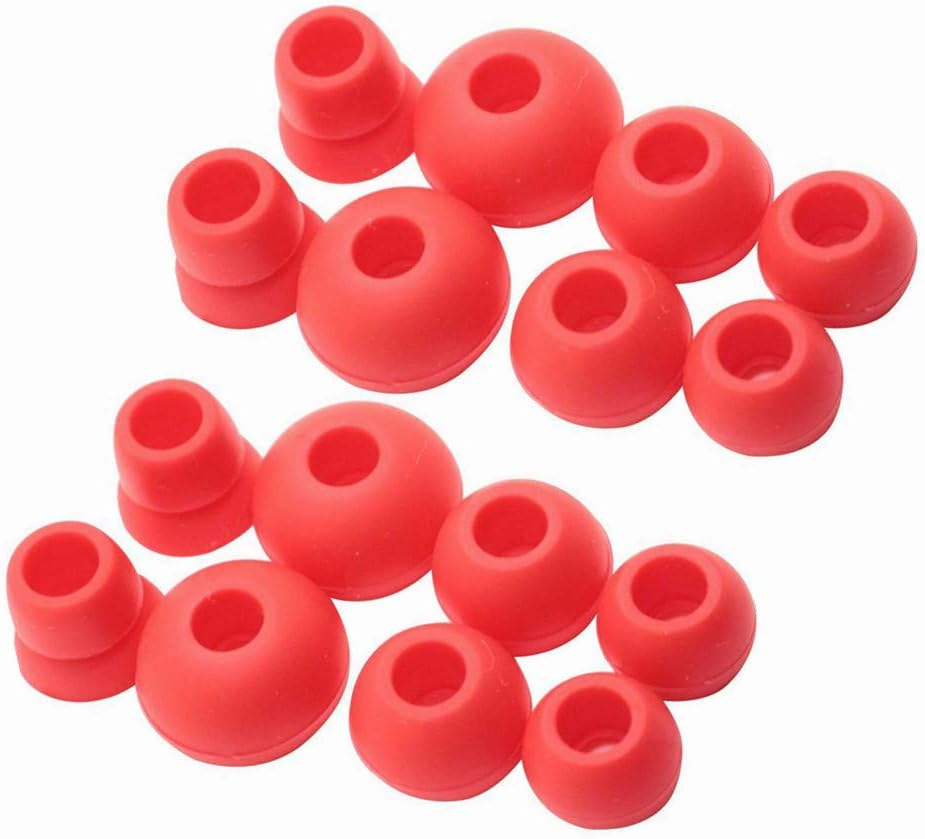 Rhinenet Replacement Silicone Ear Tips Earbuds for Beats by Dre Powerbeats 2 & 3 Wireless Earphones Headset Gel Tips Earplug 8 Pairs Headphone Cover Sweatproof Easy to Use Comfortable Ear Buds Black