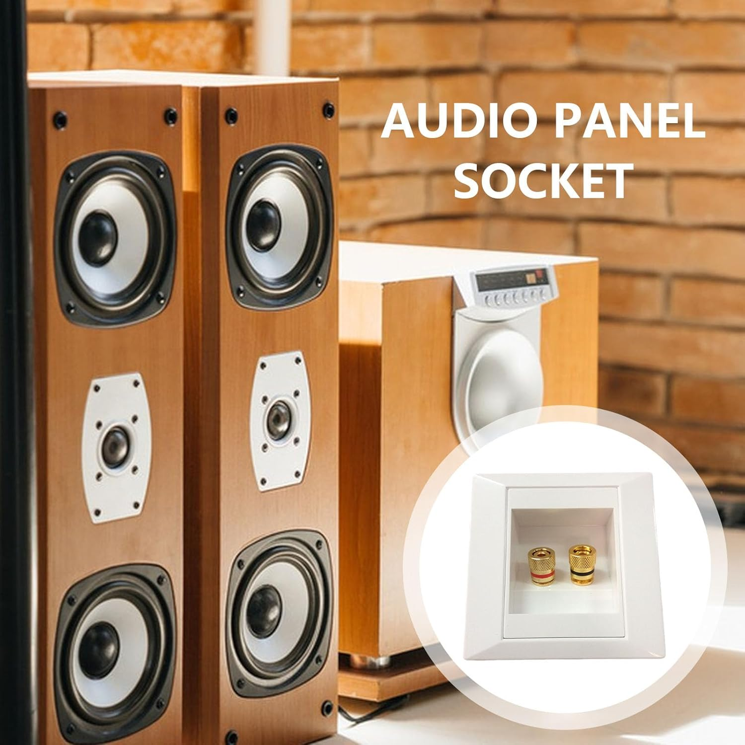 Speaker Outlet Plate - Premium Home Audio Banana Plug Terminal Cover, Subwoofer Signal Wall Mount | Duals Binding Post Jack Plate, Hi-Fi Surround Connector Panel for Media Room Entertainment System