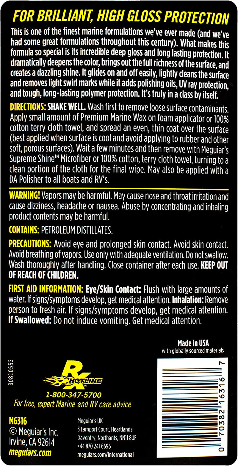 Meguiar'S Flagship Premium Marine Wax, 473 Ml image number 3