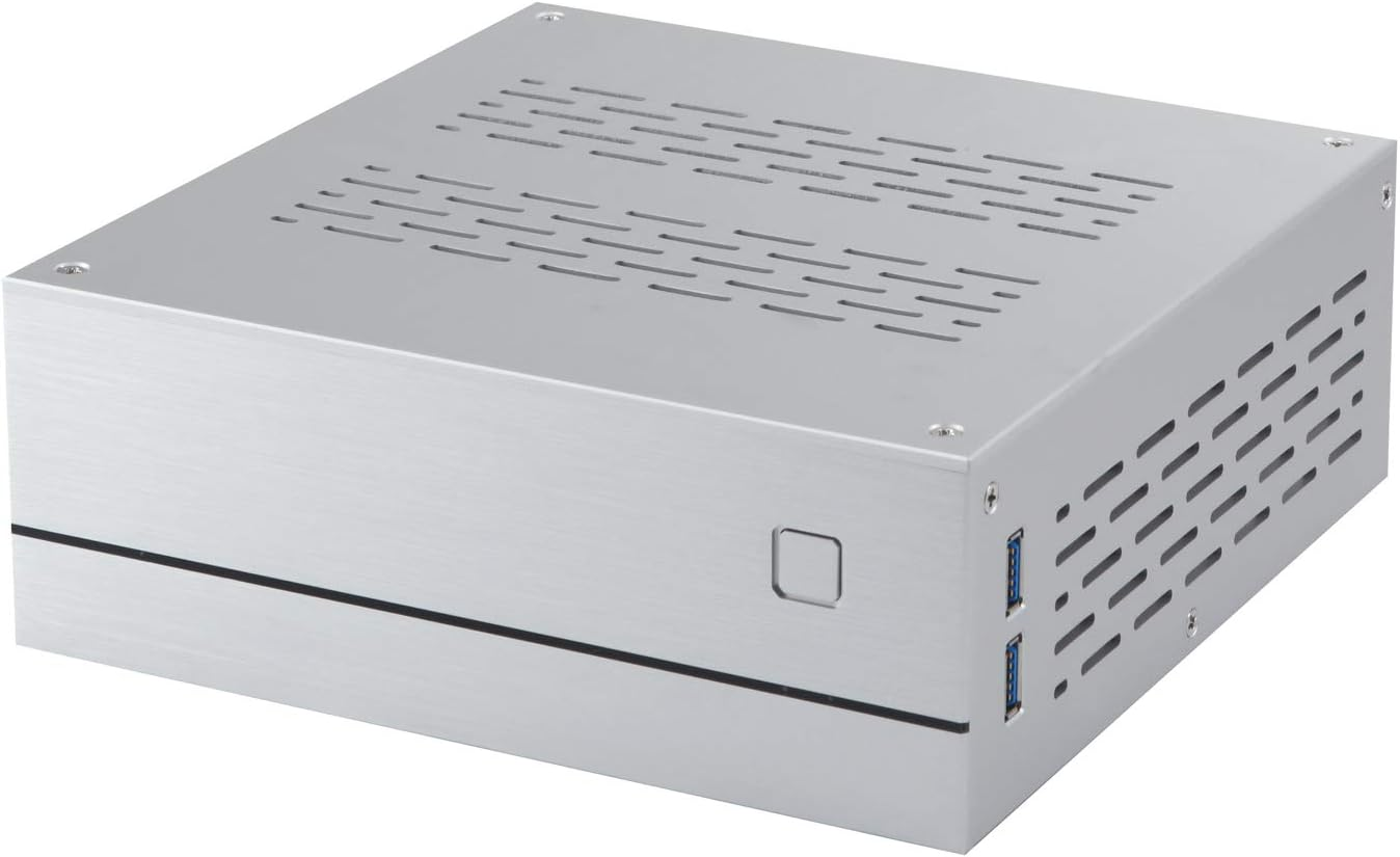 Goodisory A01 Aluminum Mini-Itx HTPC Desktop Computer Chassis (Sliver Aluminum) - Red Tempered Glass image number 2