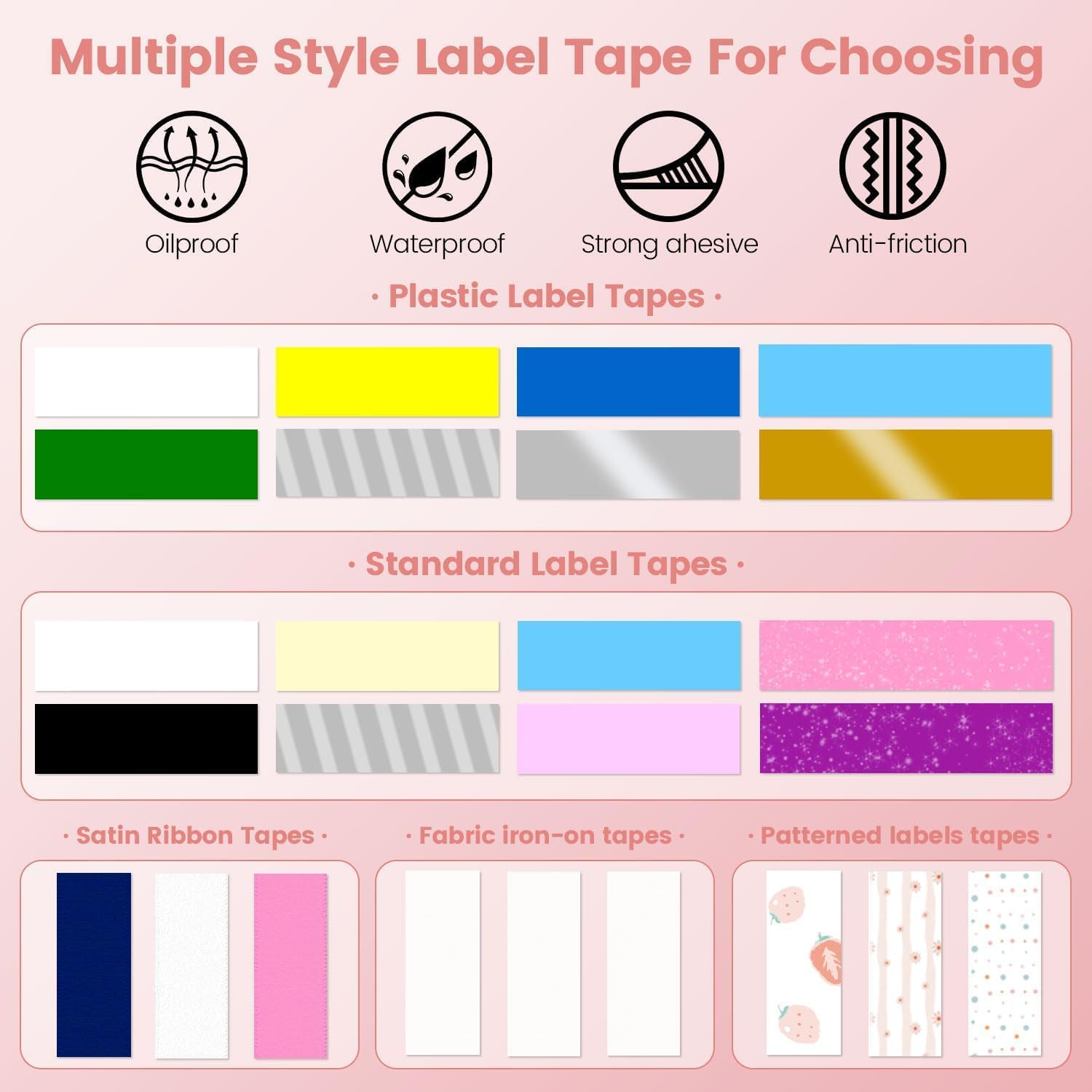 Phomemo Label Tape- Compatible with M960 Label Maker, 12Mm 0.5 Inch, 4M, Black on Clear, for PT-M95 PT-90 PT-70 PT-65 PT-85,M960 Label Maker, Compatible with P Touch M Tape,M231 MK231-(6 Pack) image number 4